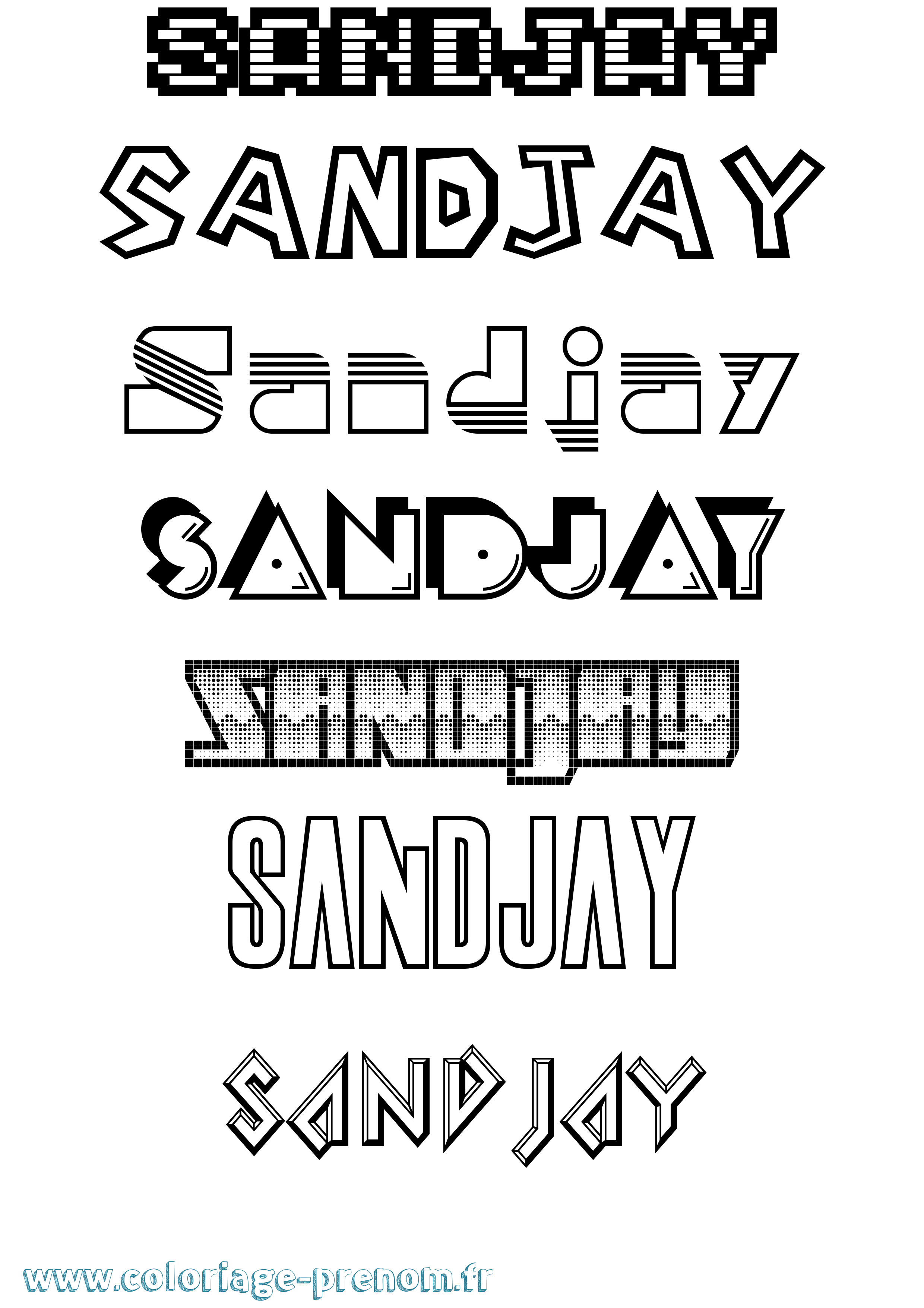 Coloriage Sandjay Jeux Vidéos Coloriage prénom Sandjay Jeux Vidéos