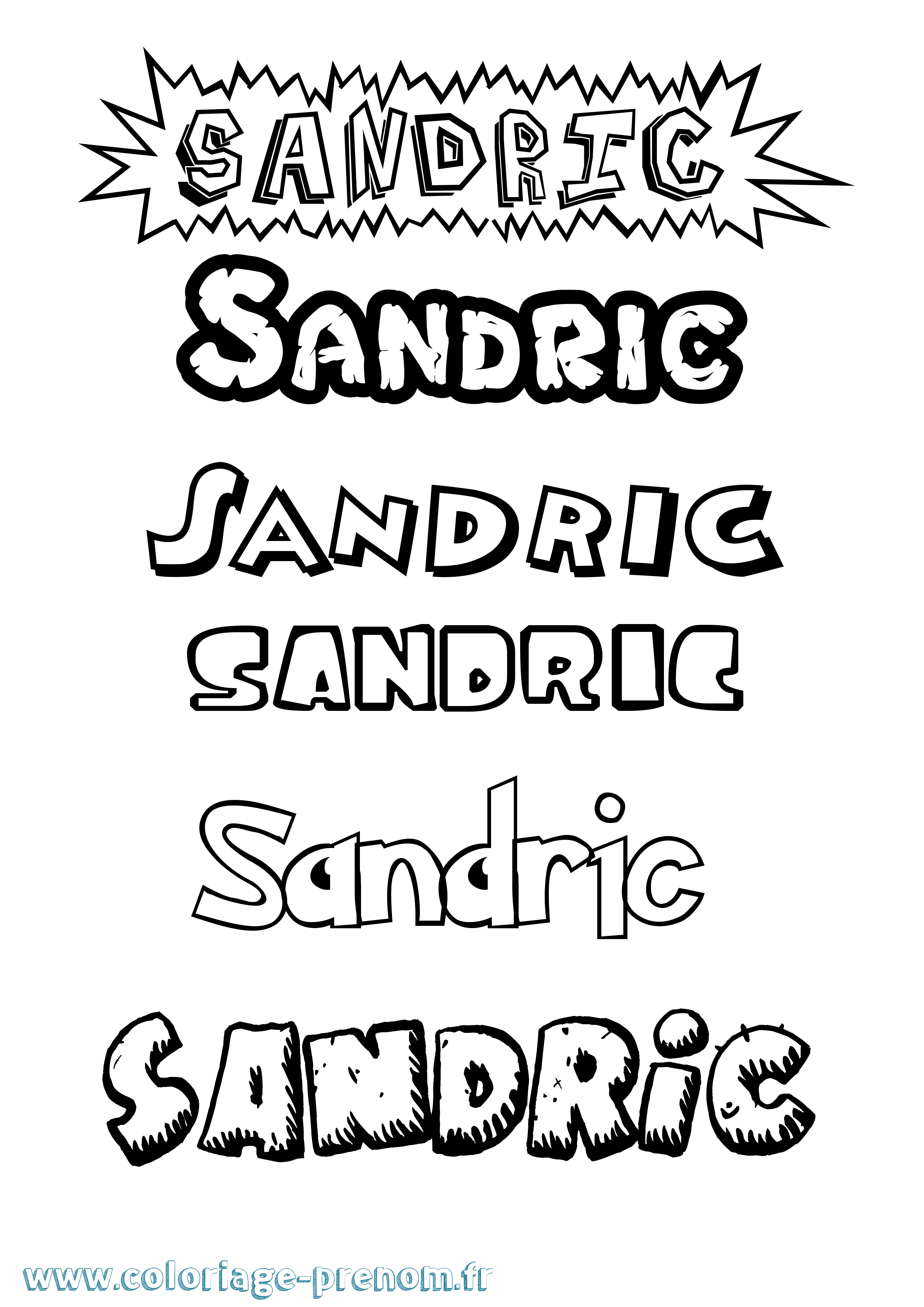 Coloriage Sandric Dessin Animé Coloriage prénom Sandric Dessin Animé