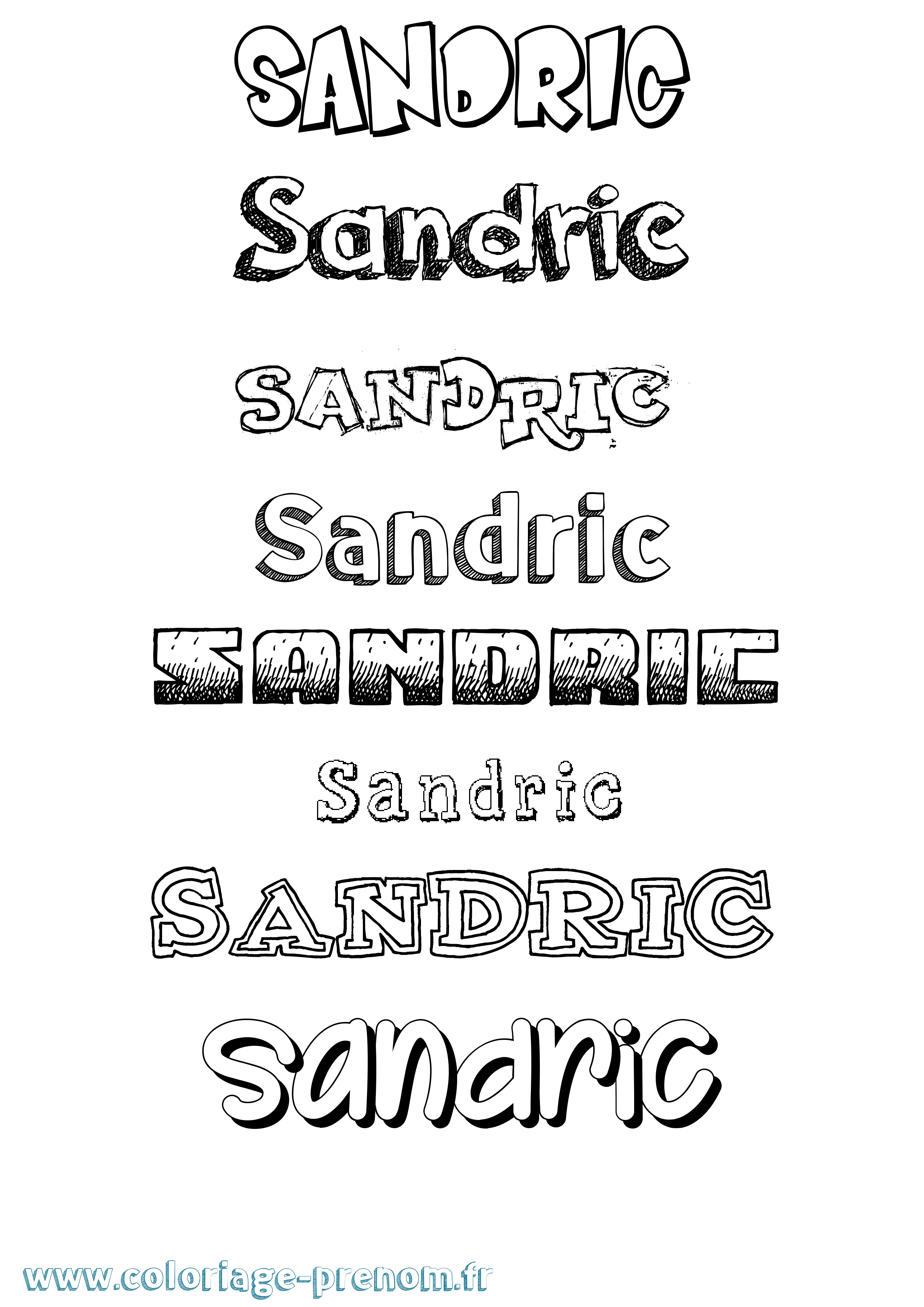 Coloriage Sandric Dessiné Coloriage prénom Sandric Dessiné