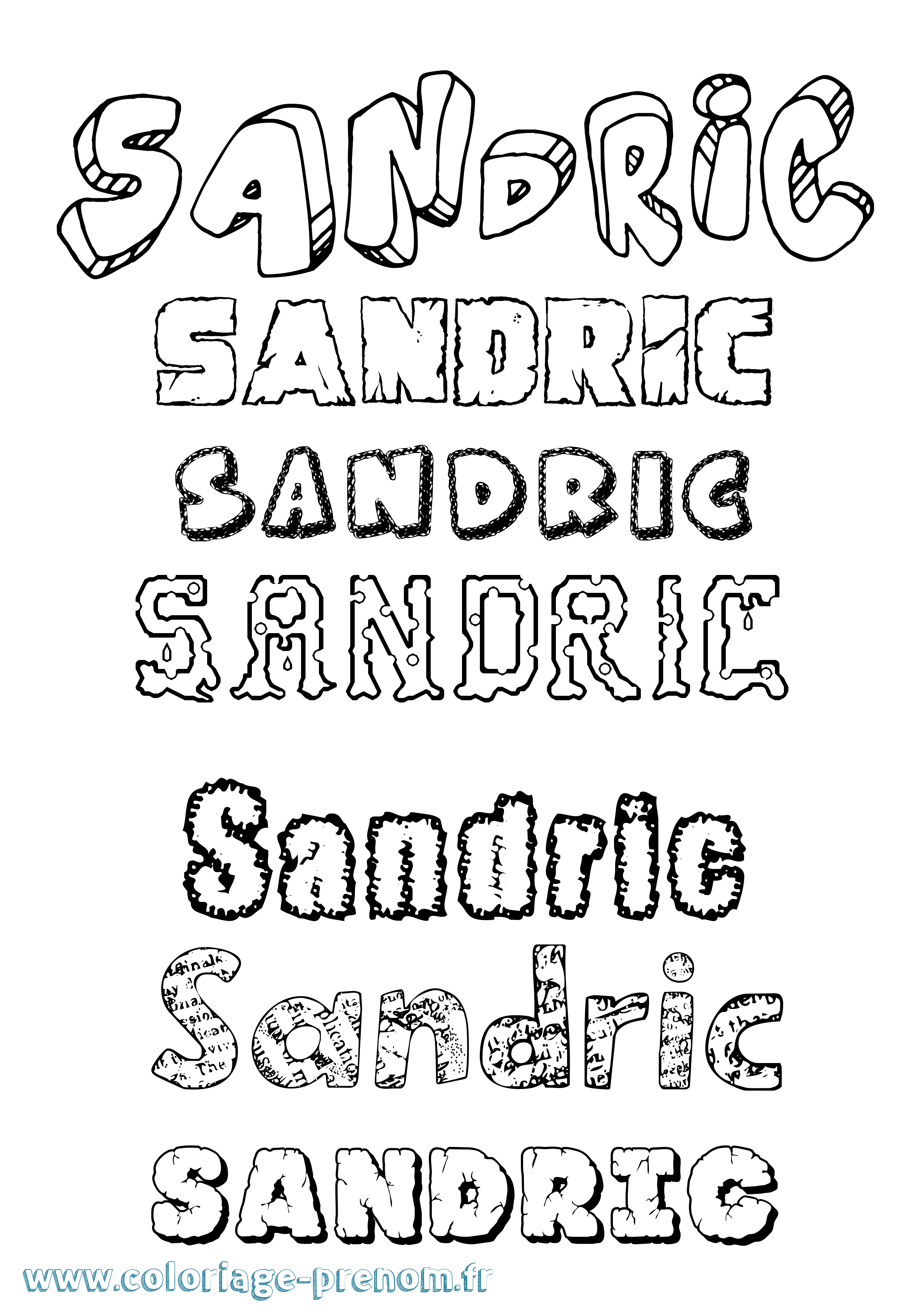 Coloriage Sandric Destructuré Coloriage prénom Sandric Destructuré