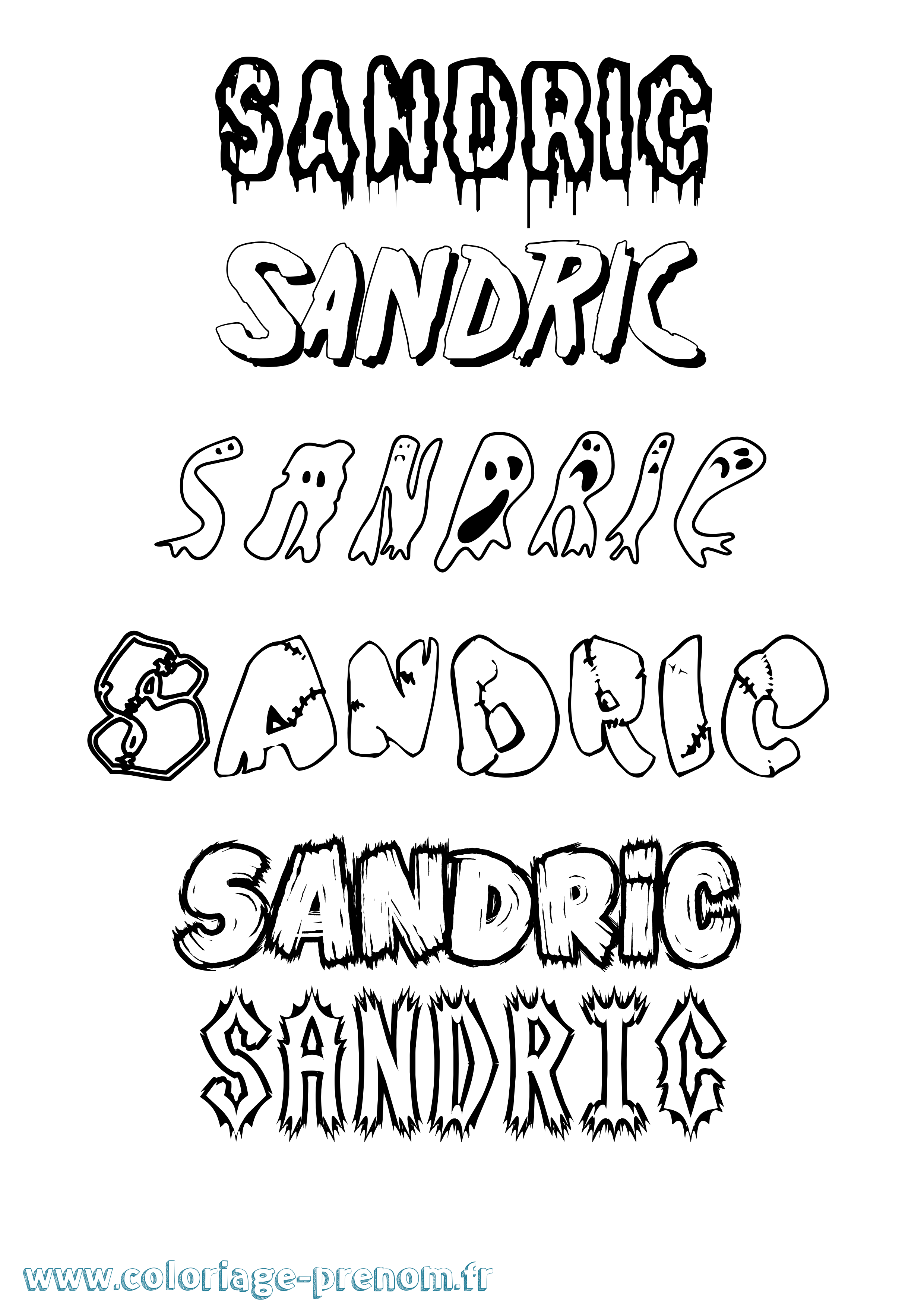 Coloriage Sandric Frisson Coloriage prénom Sandric Frisson