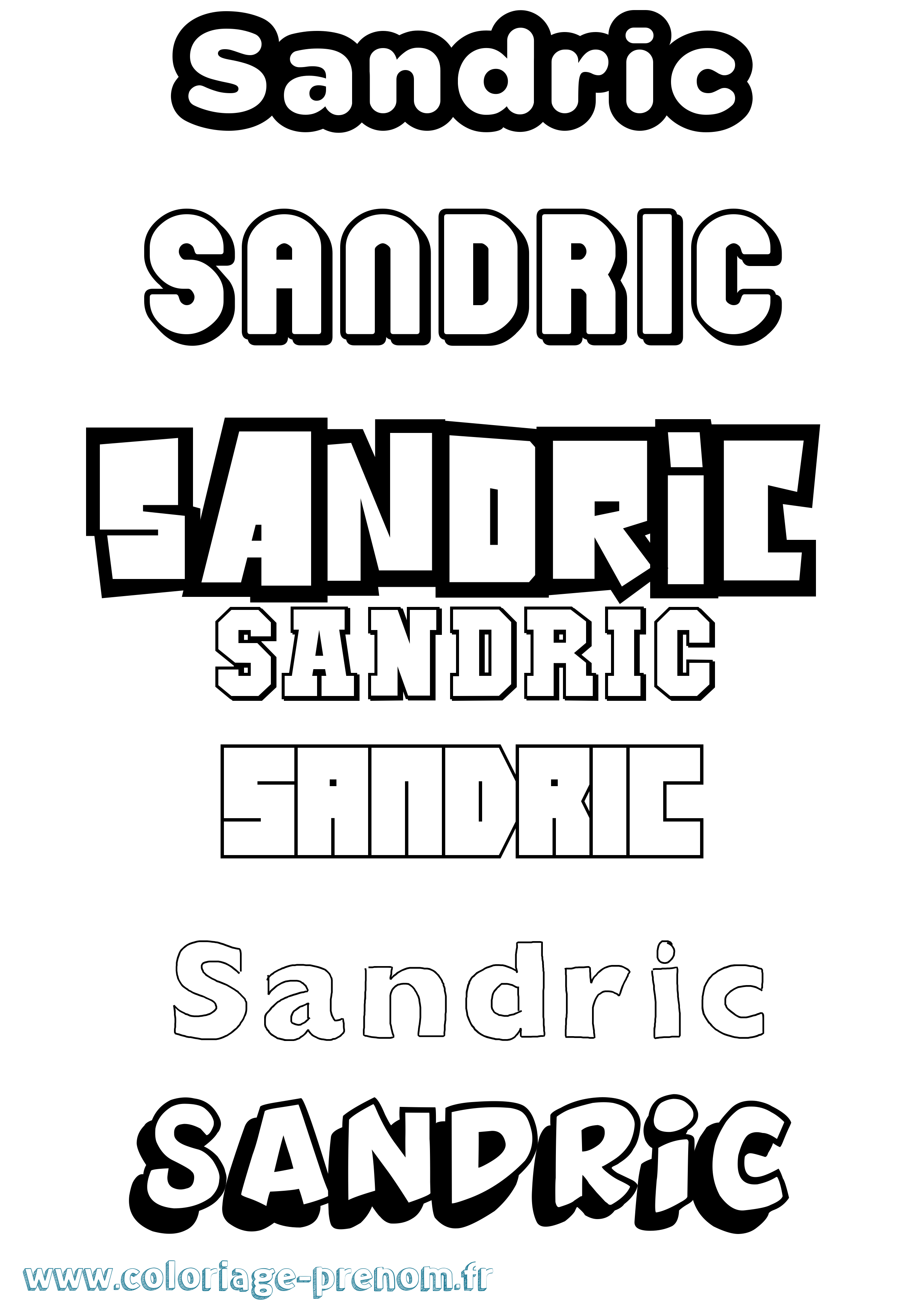 Coloriage Sandric Simple Coloriage prénom Sandric Simple