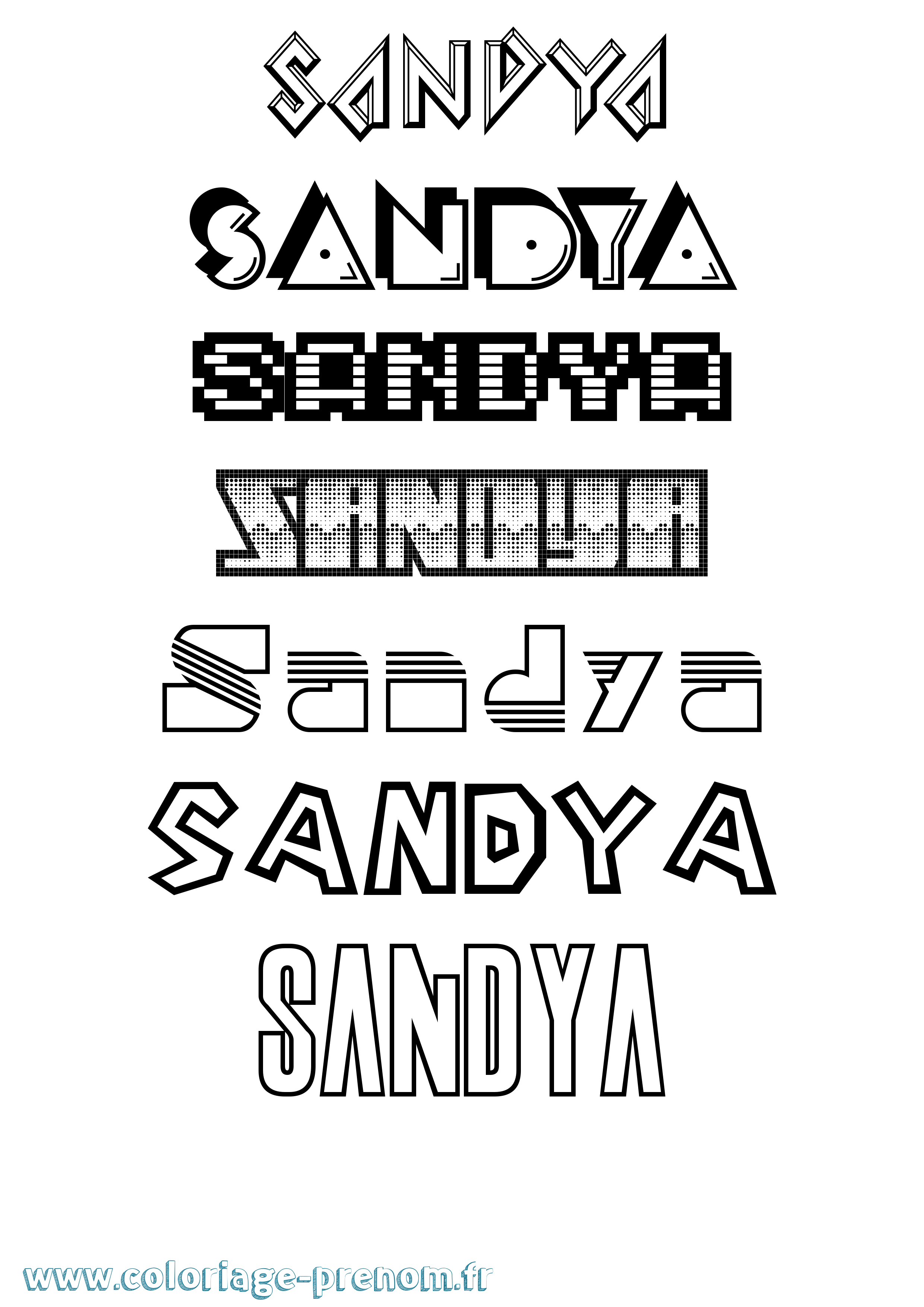 Coloriage Sandya Jeux Vidéos Coloriage prénom Sandya Jeux Vidéos