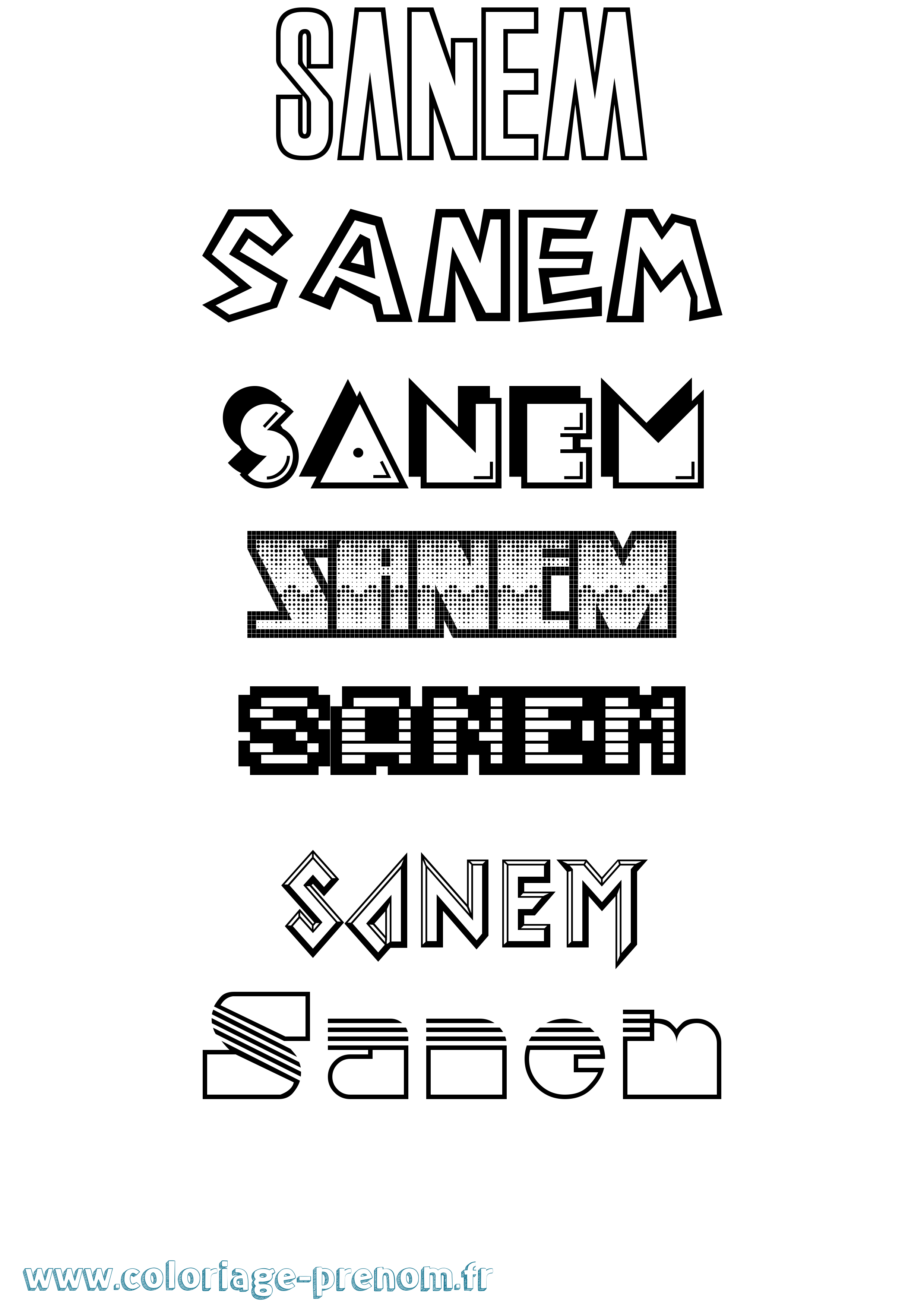 Coloriage Sanem Jeux Vidéos Coloriage prénom Sanem Jeux Vidéos