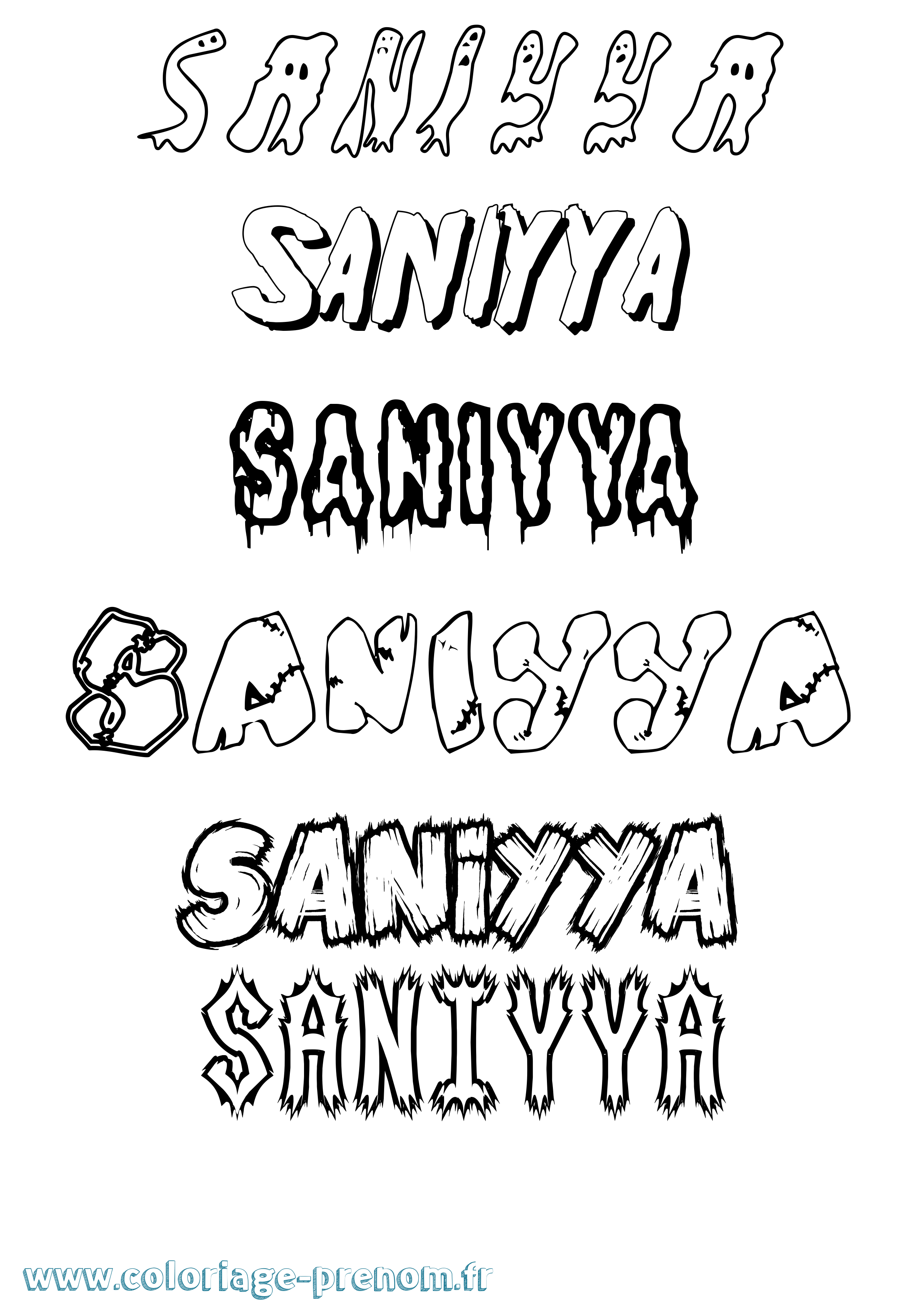 Coloriage Saniyya Frisson Coloriage prénom Saniyya Frisson