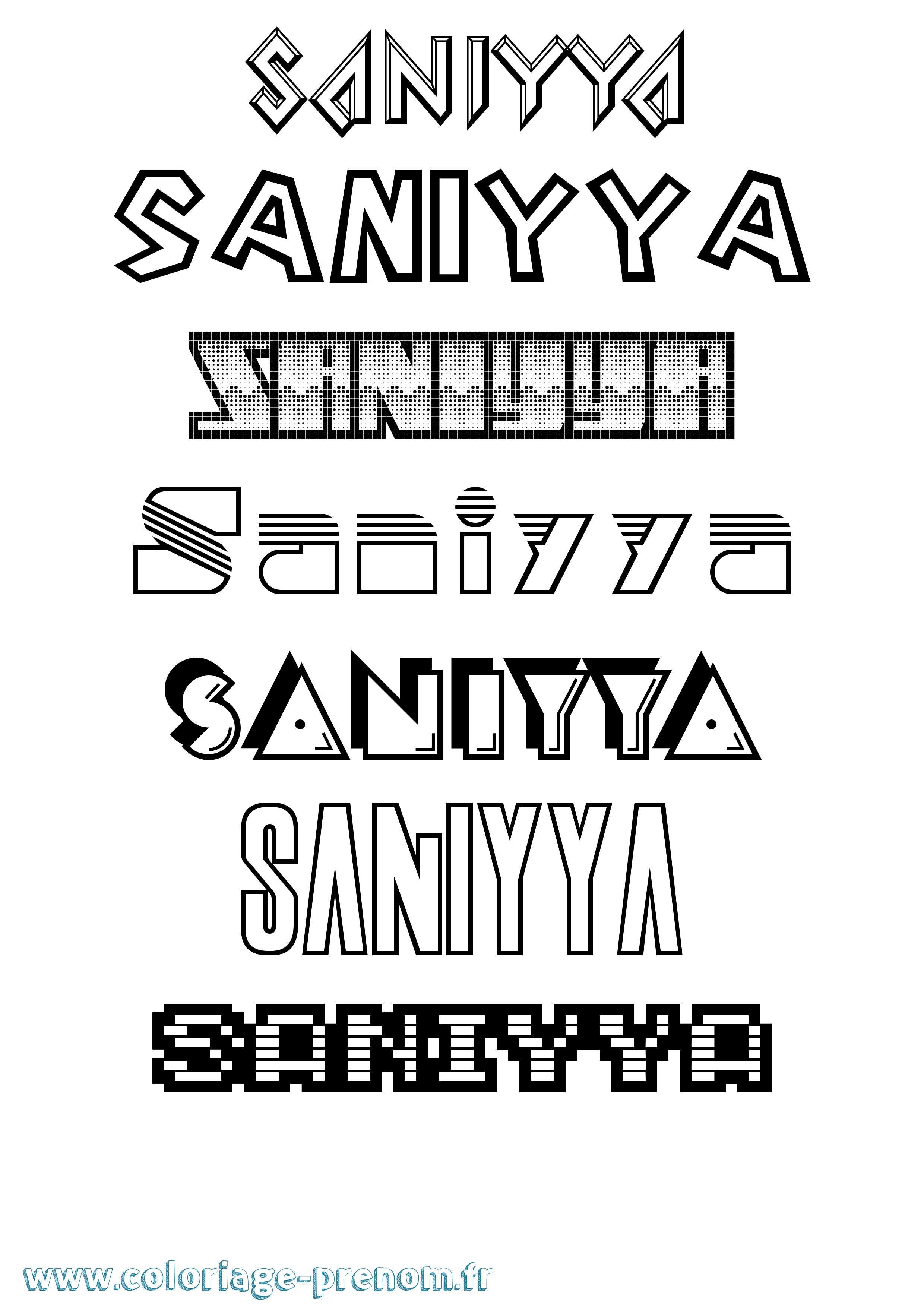 Coloriage Saniyya Jeux Vidéos Coloriage prénom Saniyya Jeux Vidéos
