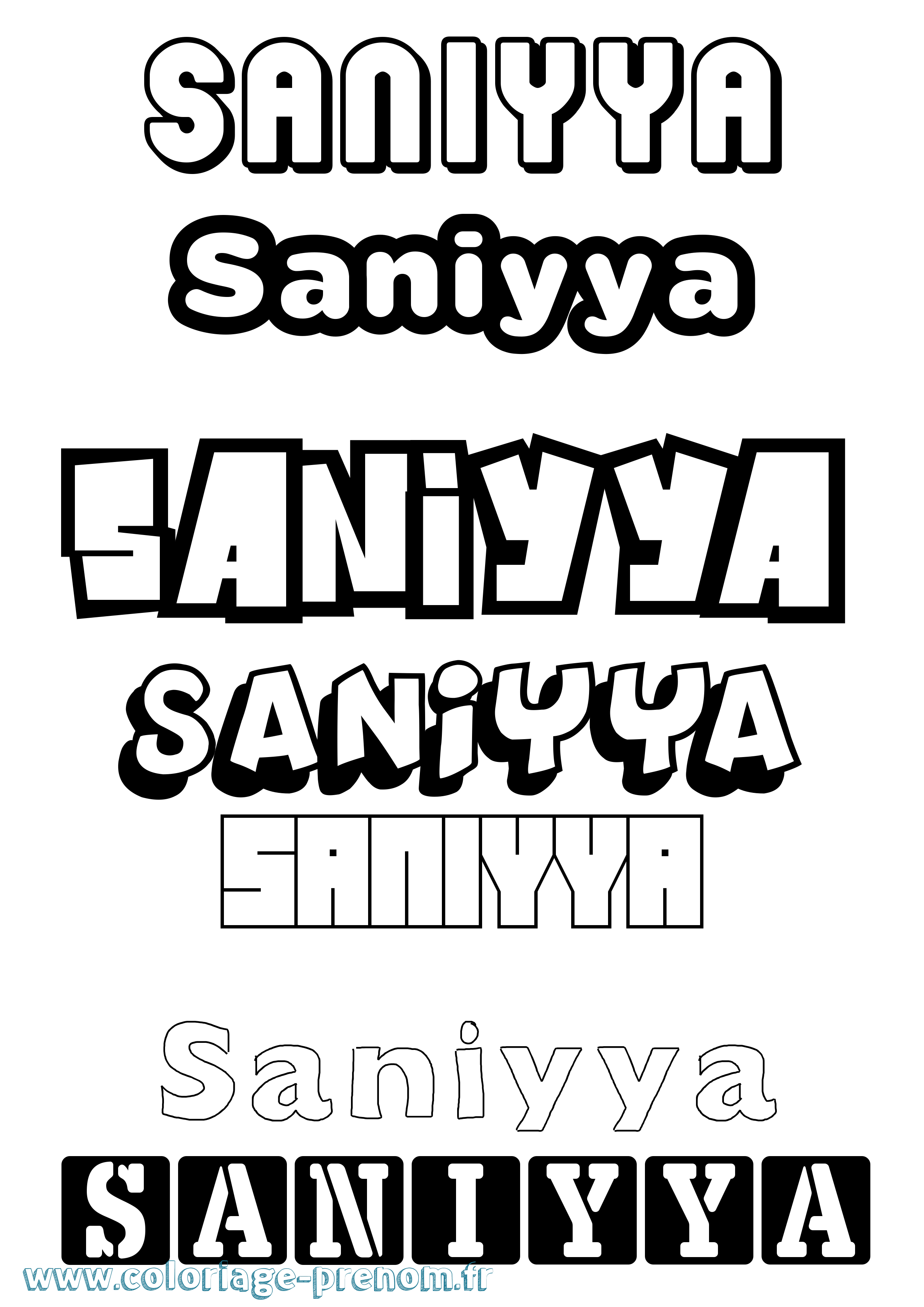 Coloriage Saniyya Simple Coloriage prénom Saniyya Simple