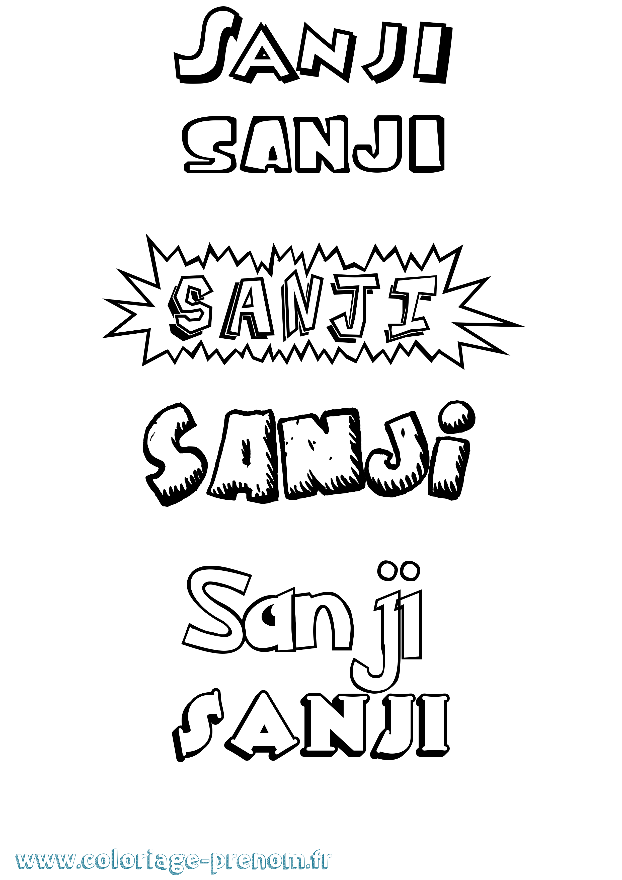 Coloriage Sanji Dessin Animé Coloriage prénom Sanji Dessin Animé