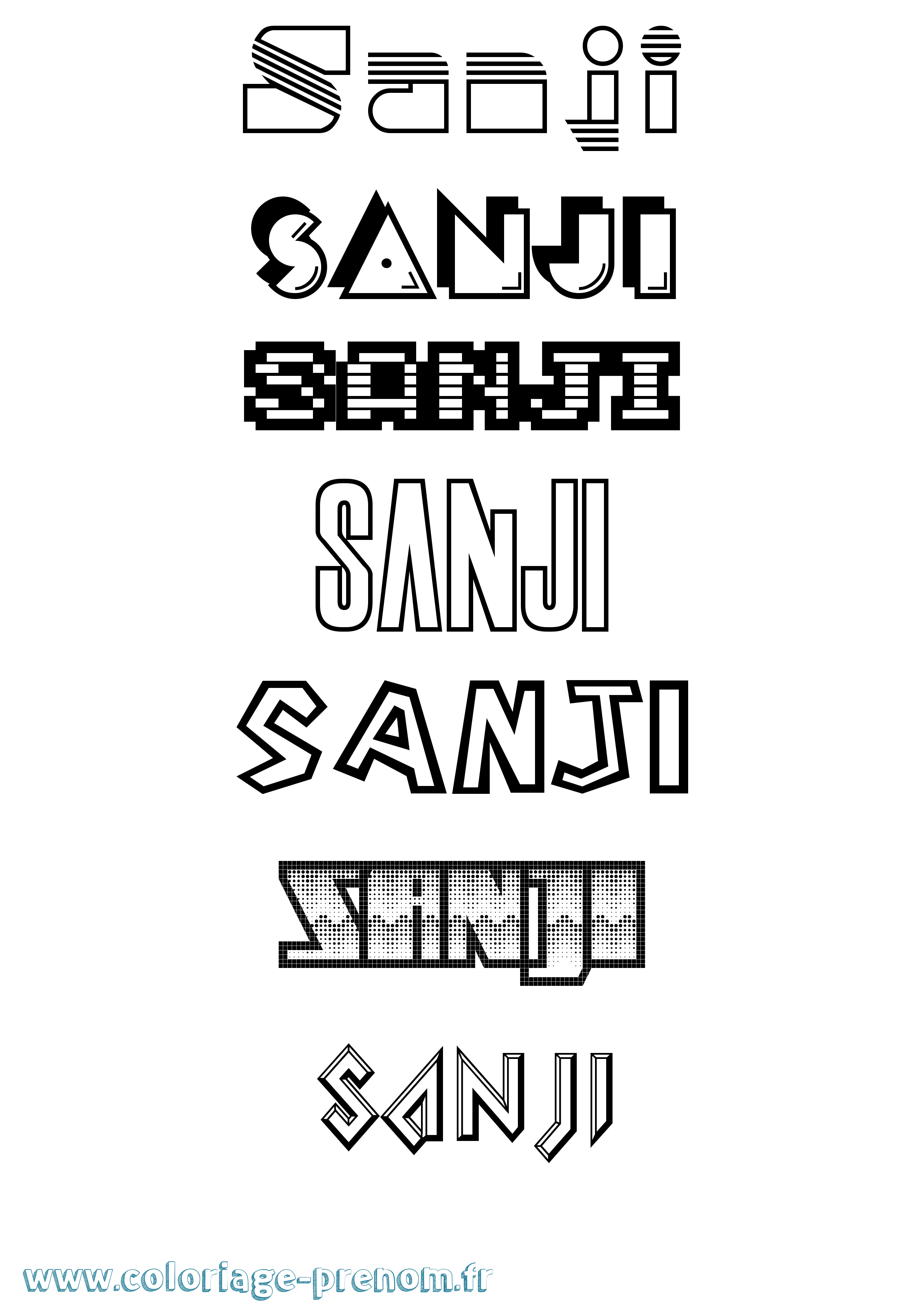 Coloriage Sanji Jeux Vidéos Coloriage prénom Sanji Jeux Vidéos
