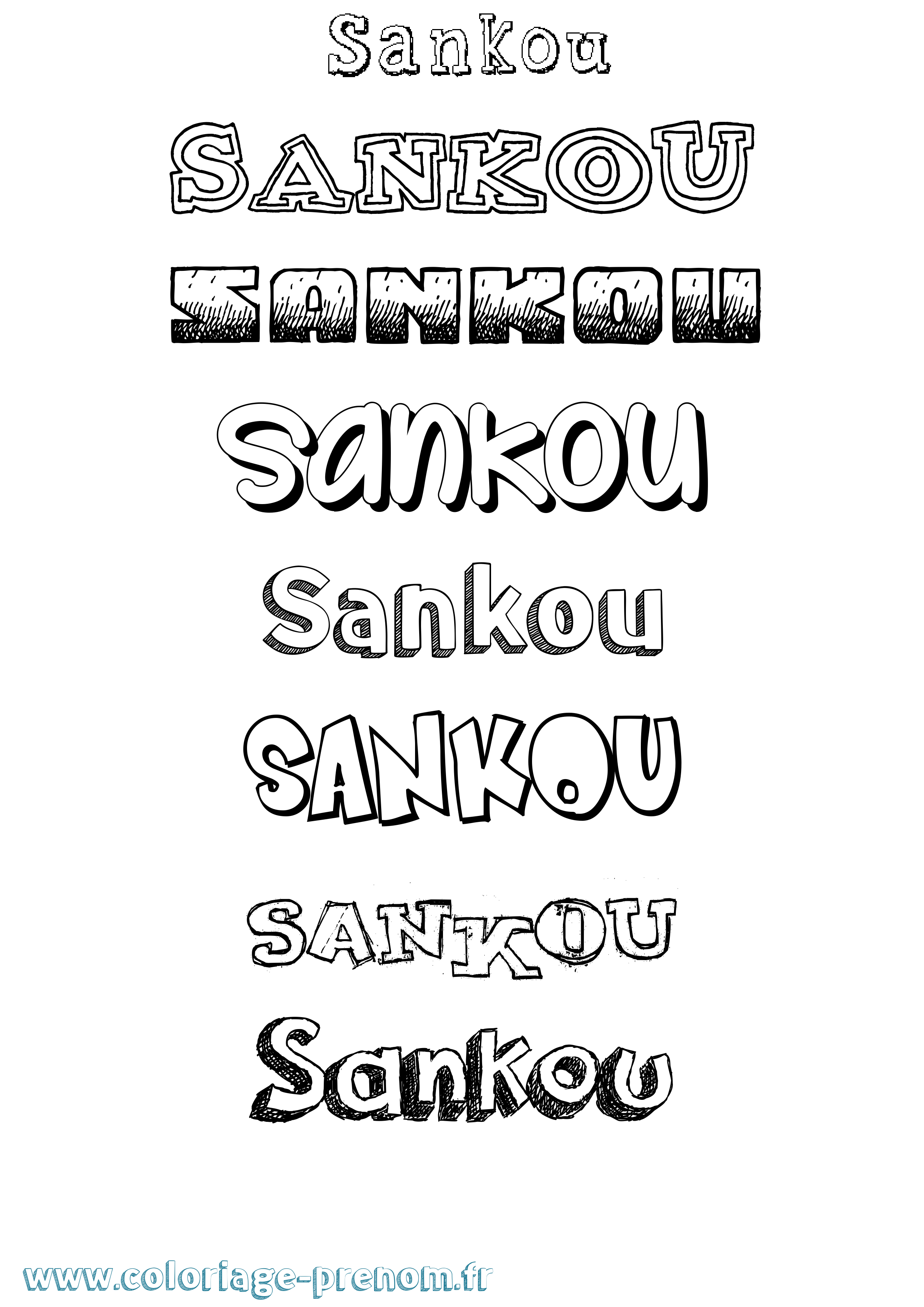 Coloriage Sankou Dessiné Coloriage prénom Sankou Dessiné