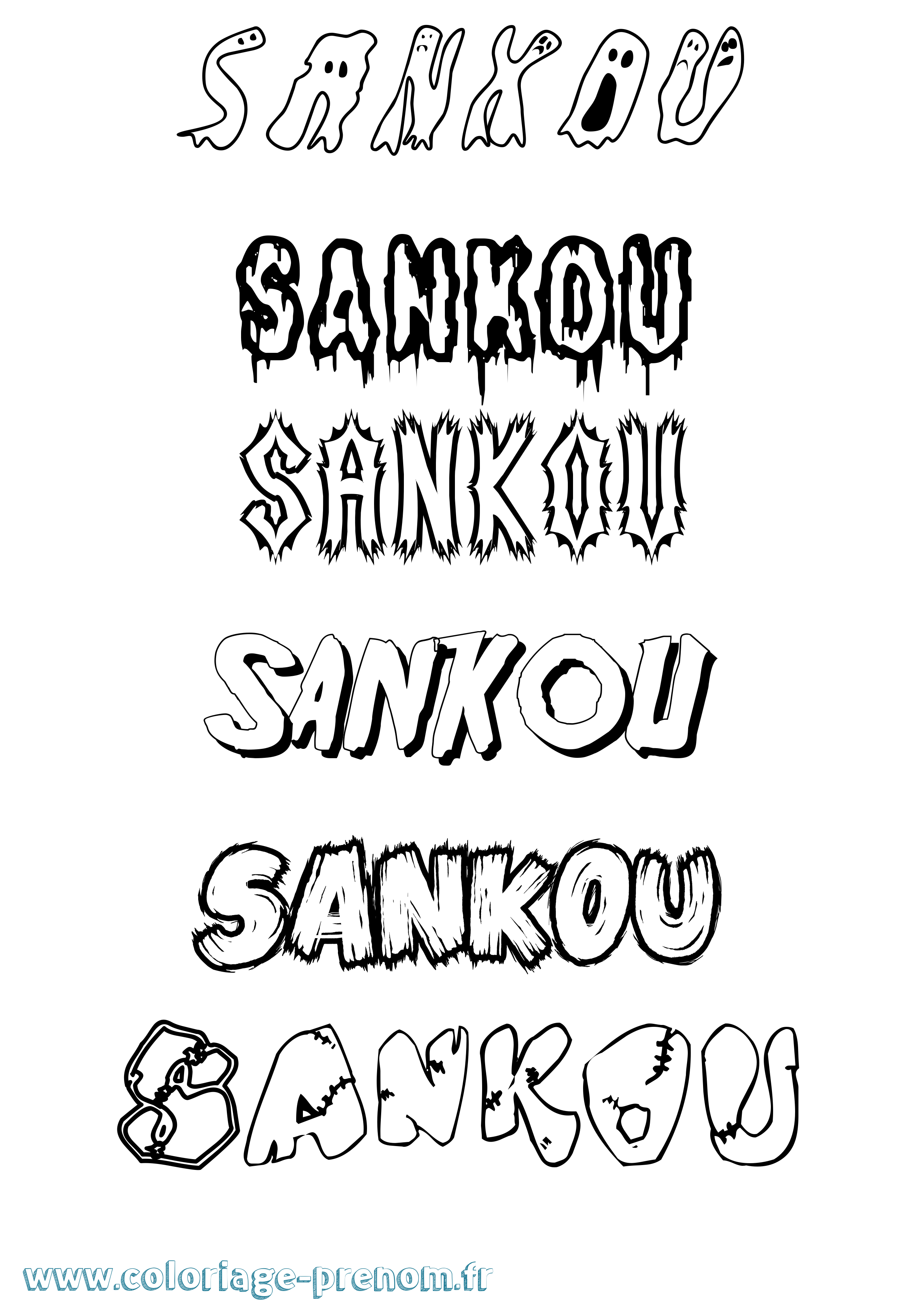 Coloriage Sankou Frisson Coloriage prénom Sankou Frisson