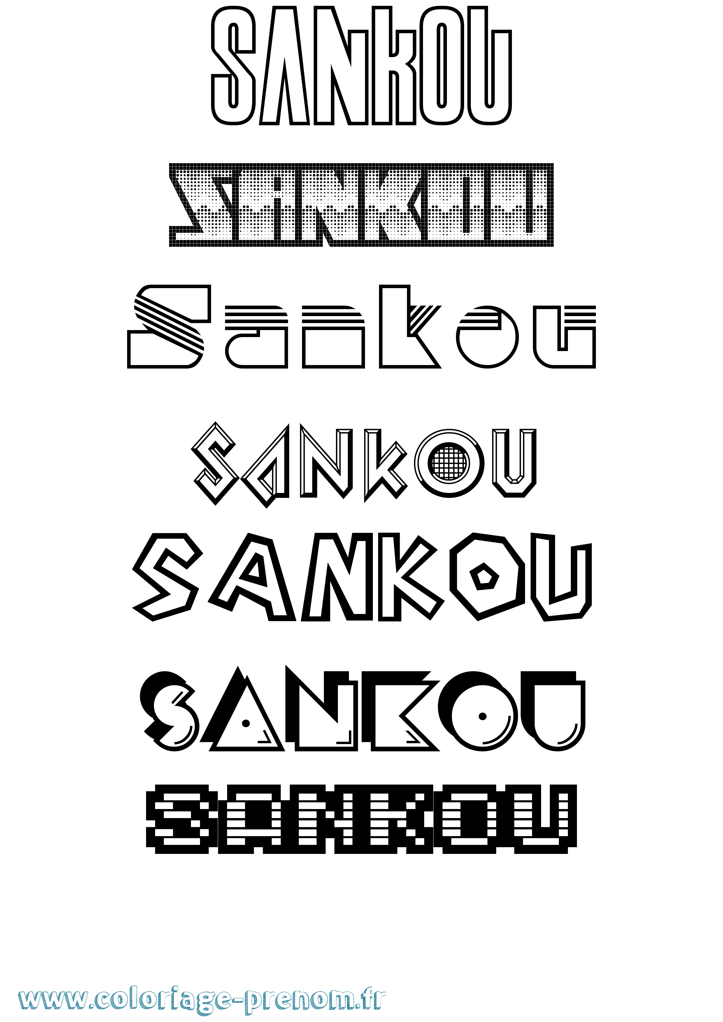 Coloriage Sankou Jeux Vidéos Coloriage prénom Sankou Jeux Vidéos