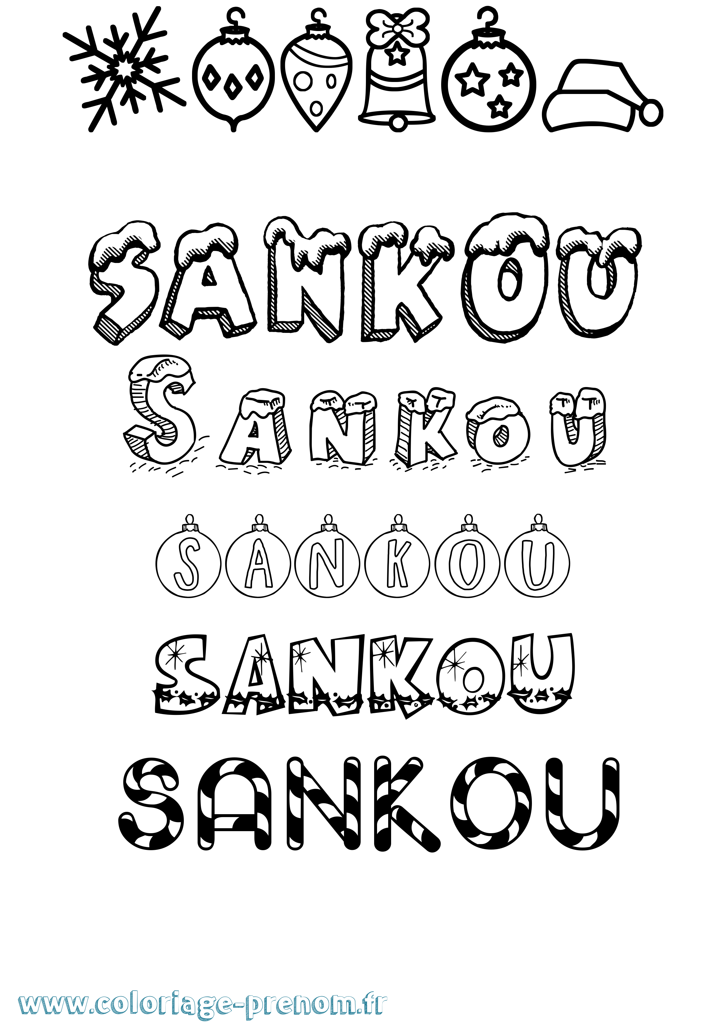 Coloriage Sankou Noël Coloriage prénom Sankou Noël