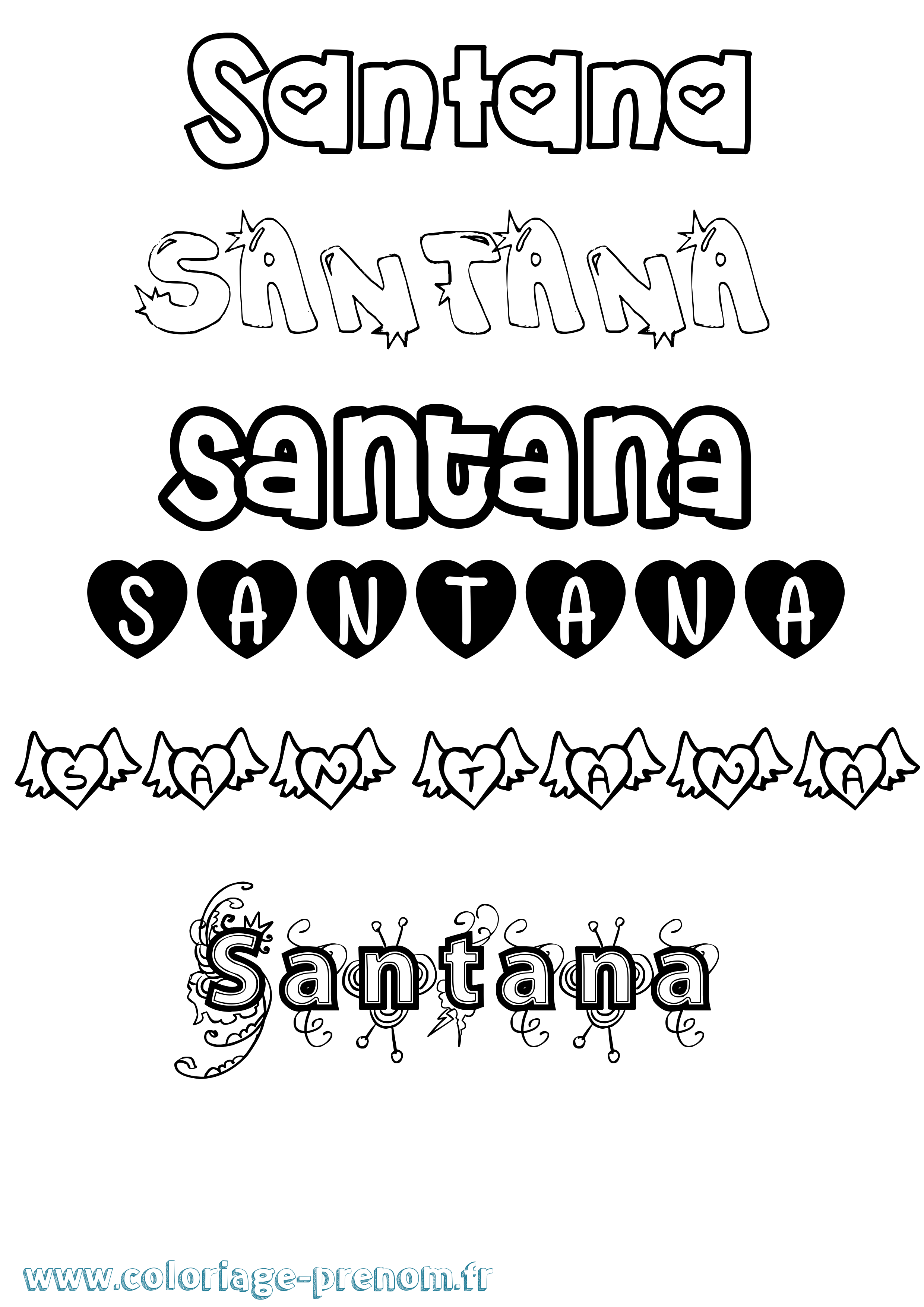 Coloriage Santana Girly Coloriage prénom Santana Girly