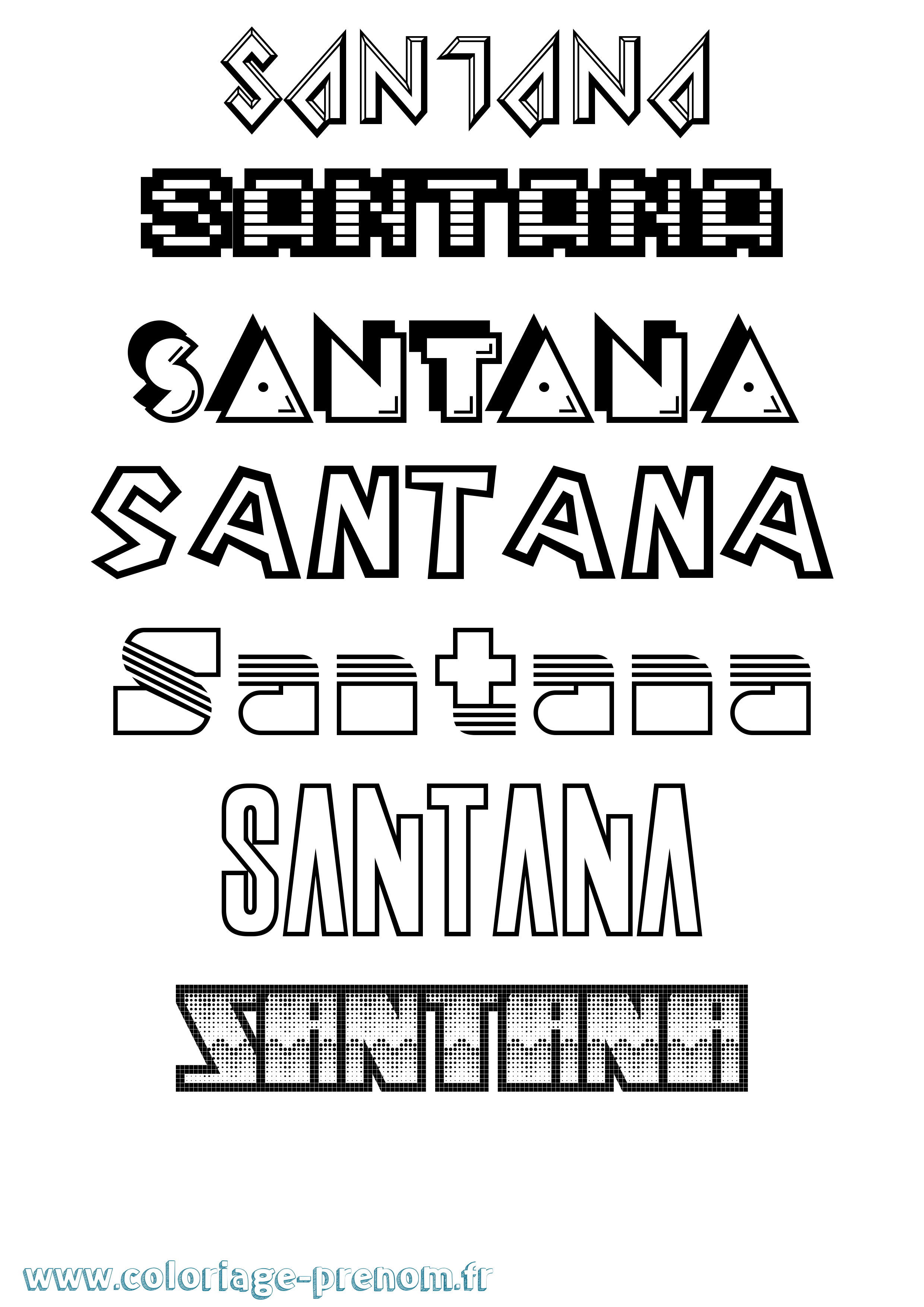 Coloriage Santana Jeux Vidéos Coloriage prénom Santana Jeux Vidéos
