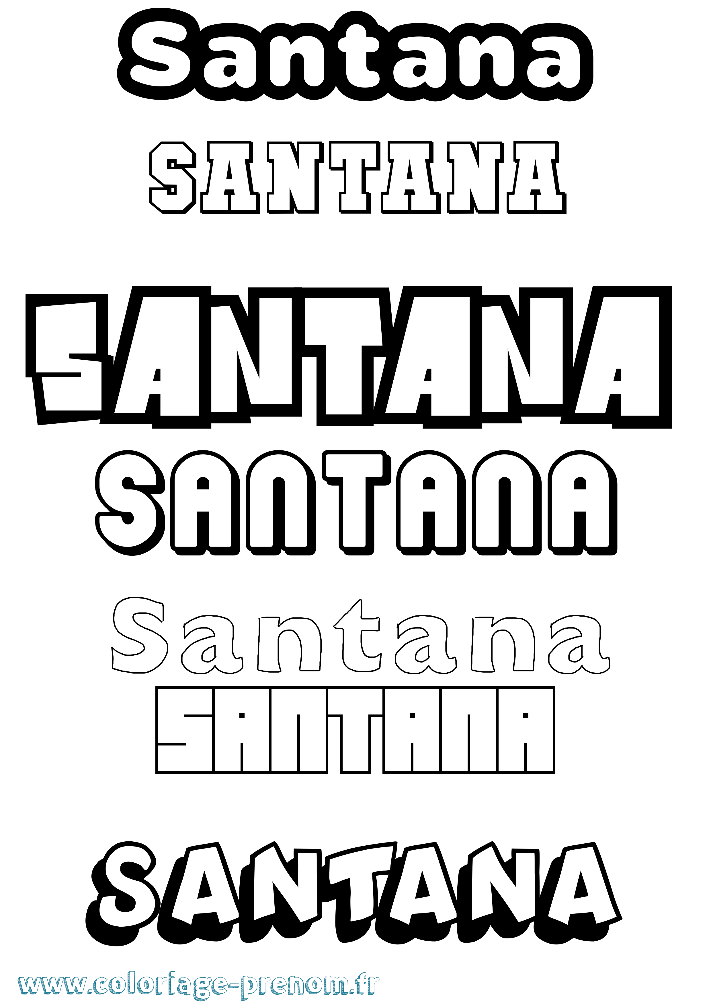 Coloriage Santana Simple Coloriage prénom Santana Simple