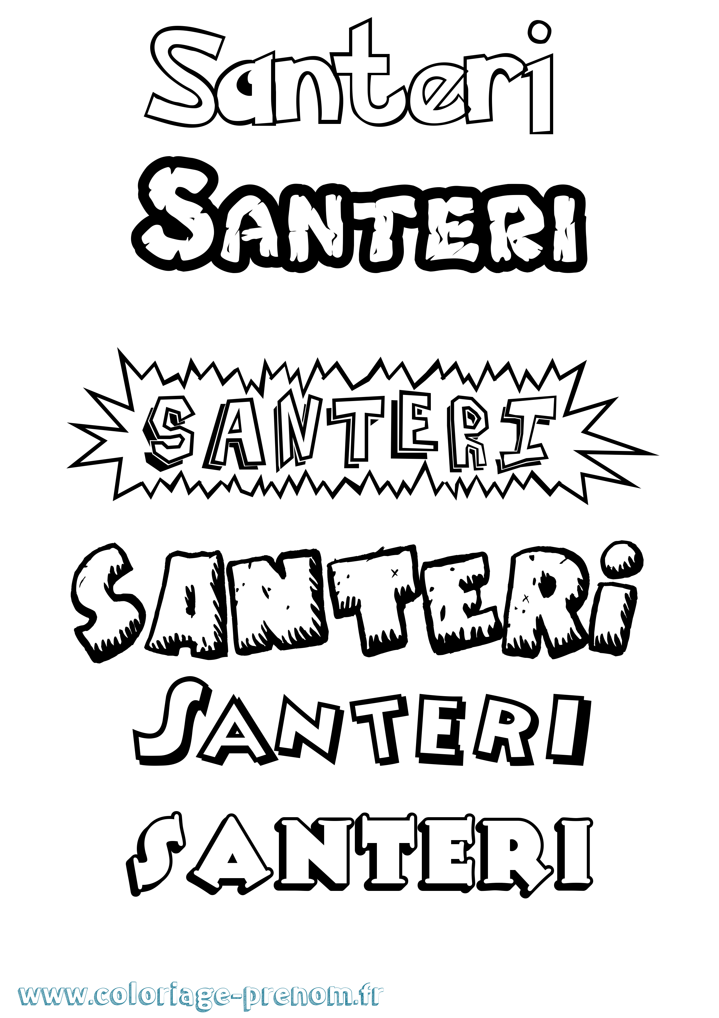 Coloriage Santeri Dessin Animé Coloriage prénom Santeri Dessin Animé