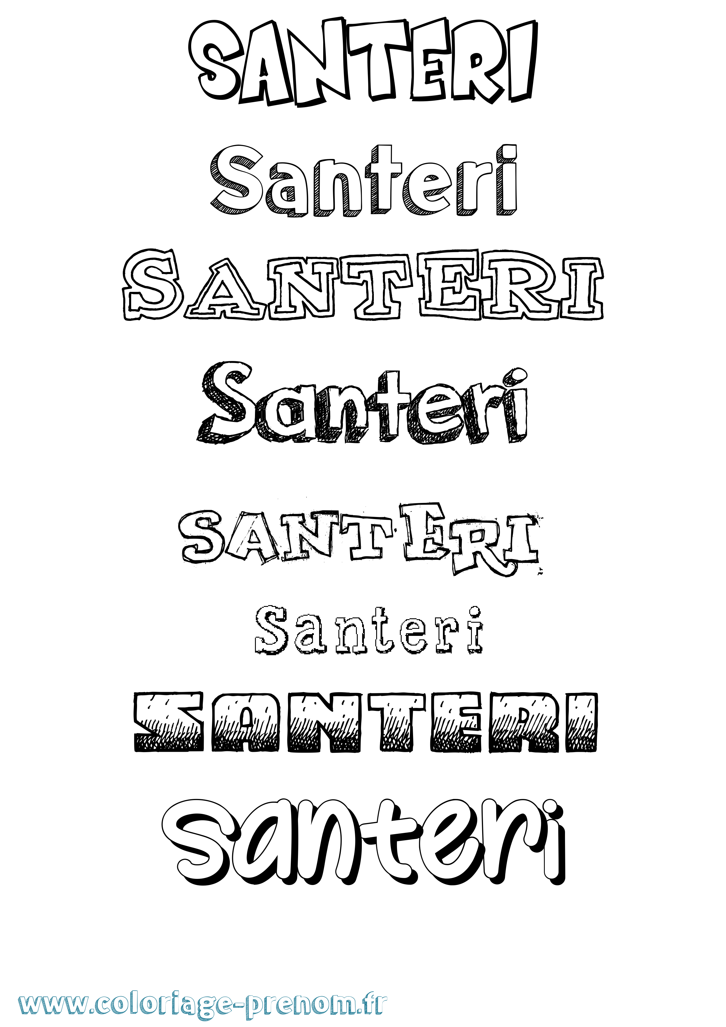 Coloriage Santeri Dessiné Coloriage prénom Santeri Dessiné