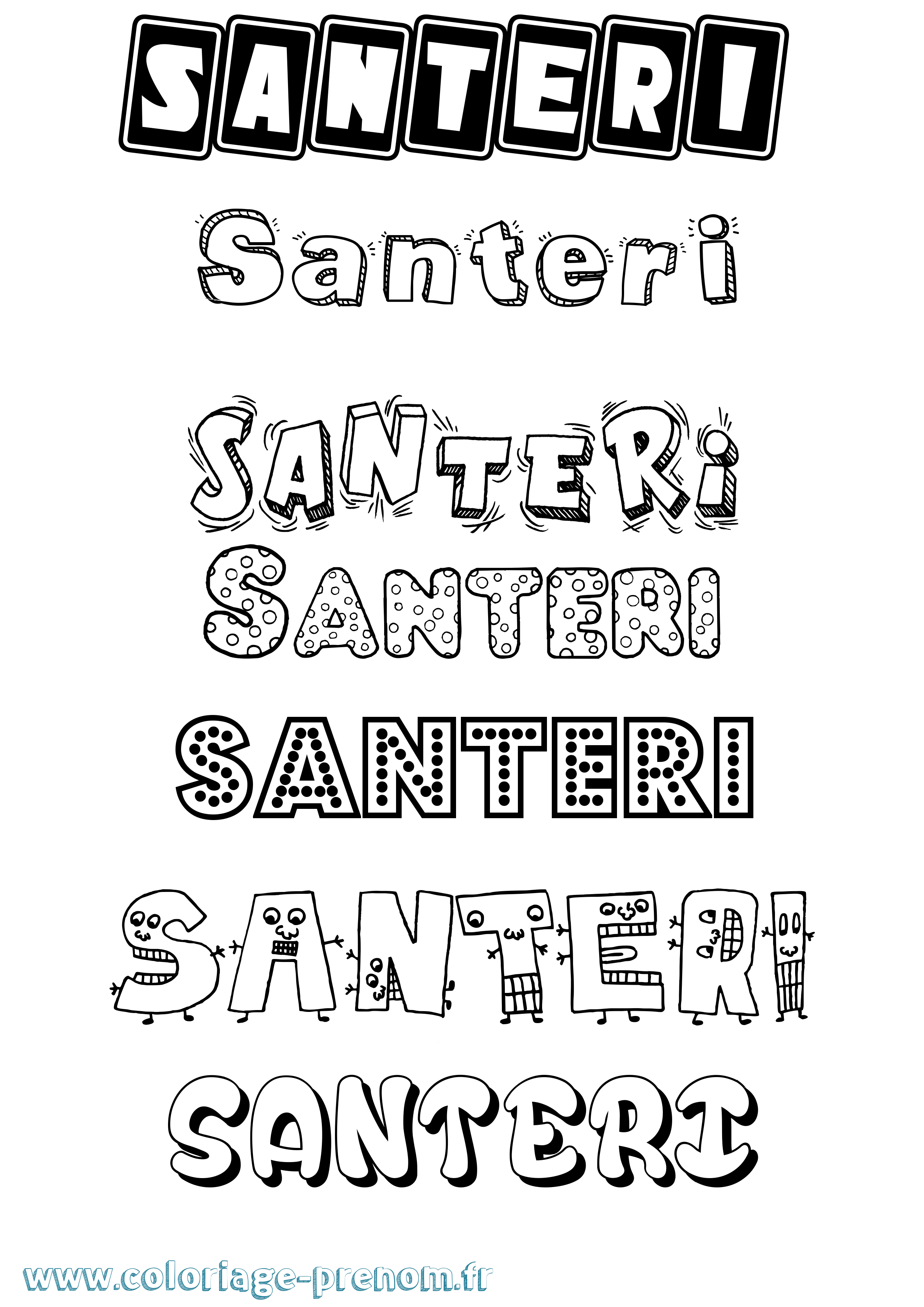 Coloriage Santeri Fun Coloriage prénom Santeri Fun