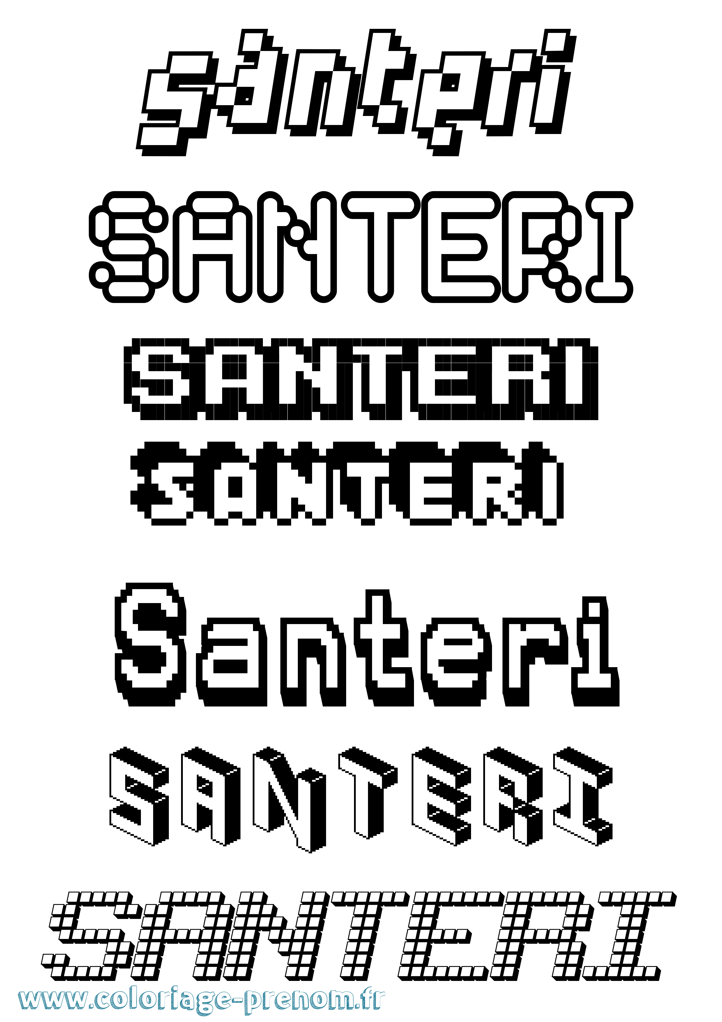 Coloriage Santeri Pixel Coloriage prénom Santeri Pixel