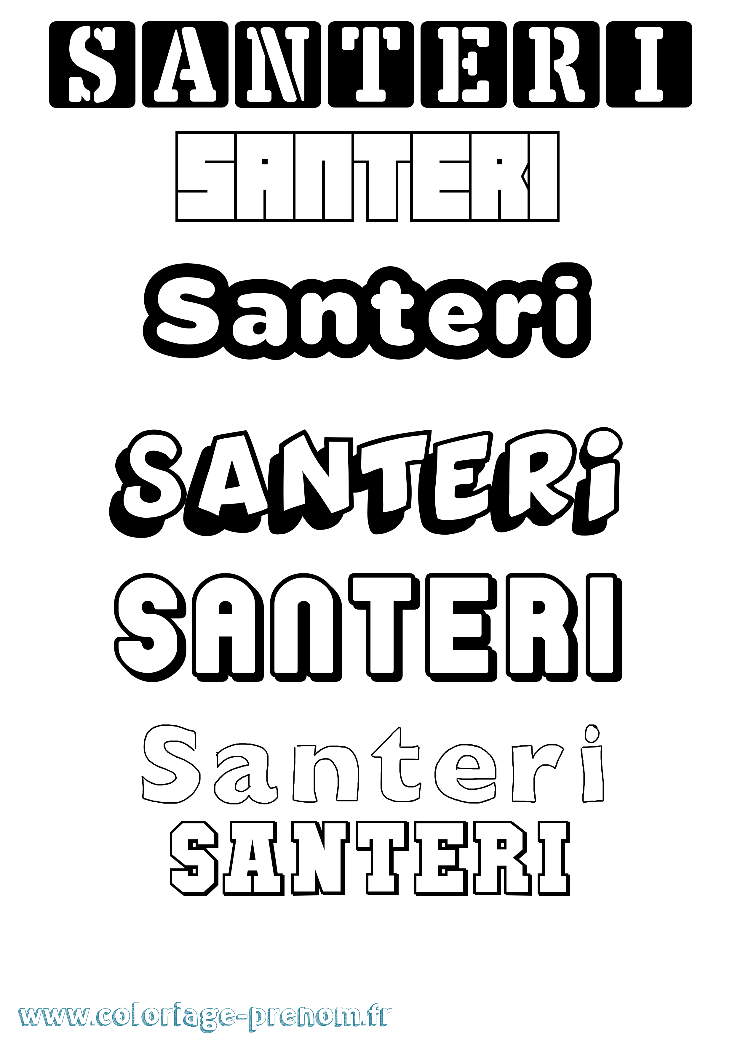 Coloriage Santeri Simple Coloriage prénom Santeri Simple