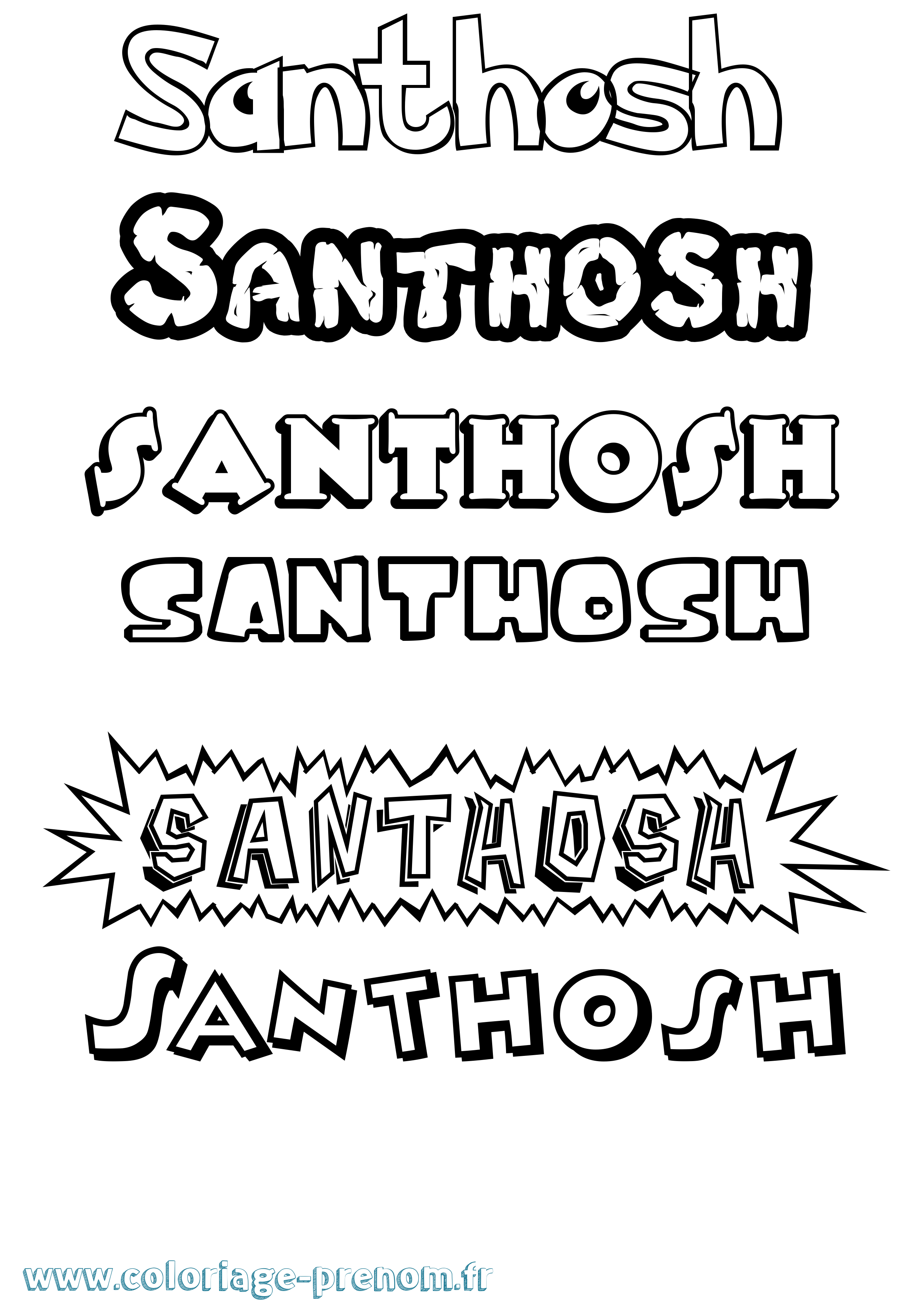 Coloriage Santhosh Dessin Animé Coloriage prénom Santhosh Dessin Animé