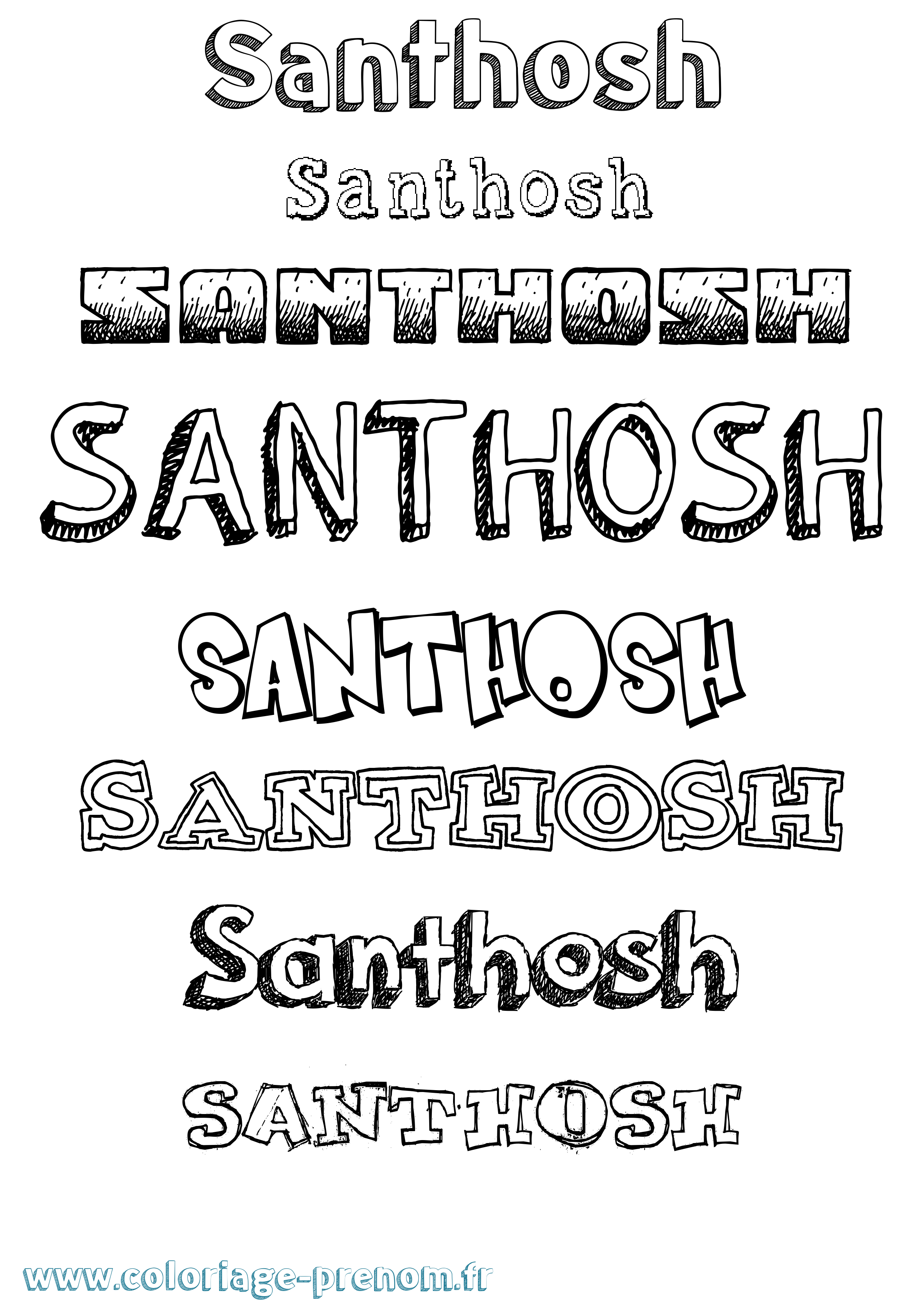 Coloriage Santhosh Dessiné Coloriage prénom Santhosh Dessiné