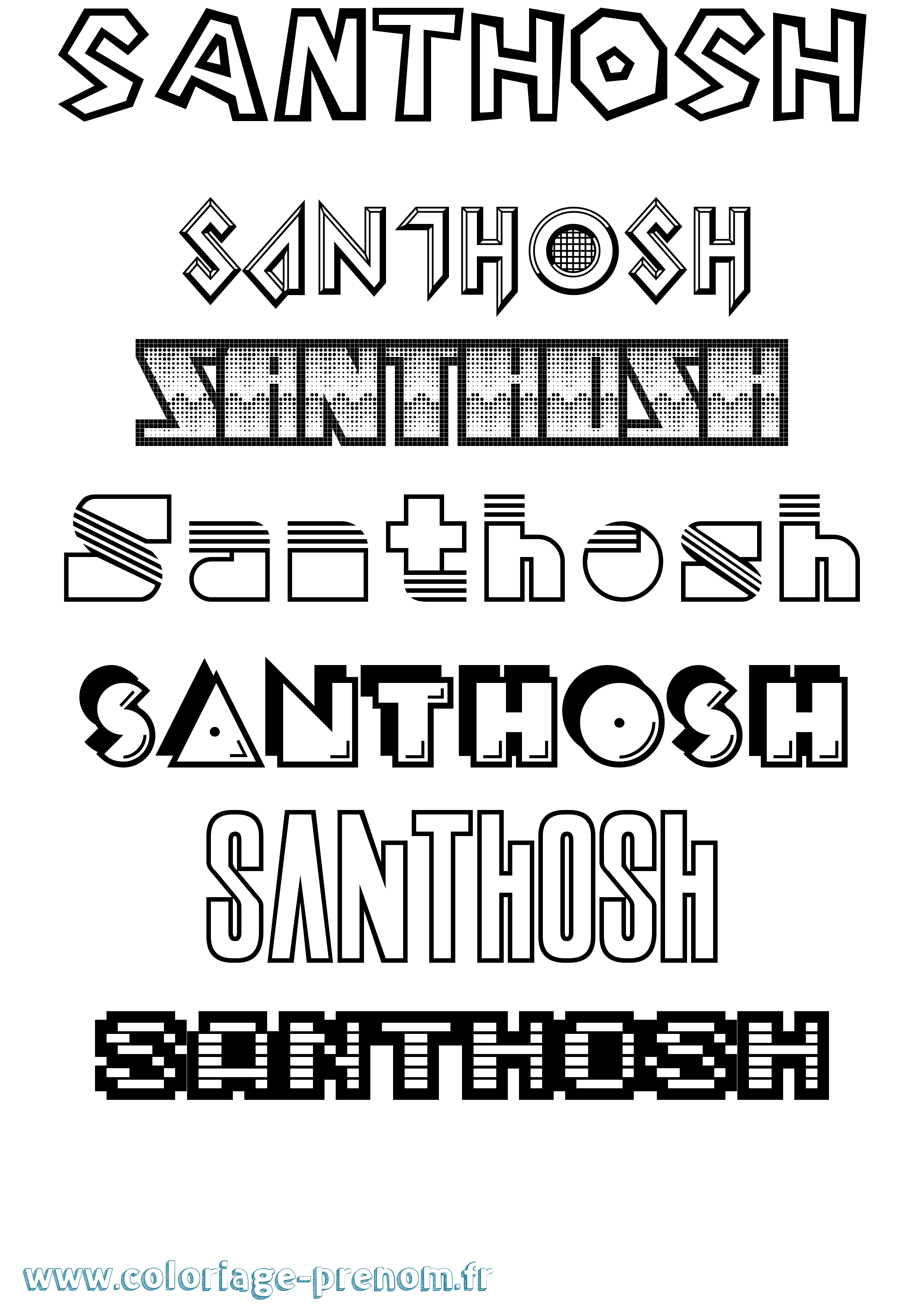 Coloriage Santhosh Jeux Vidéos Coloriage prénom Santhosh Jeux Vidéos