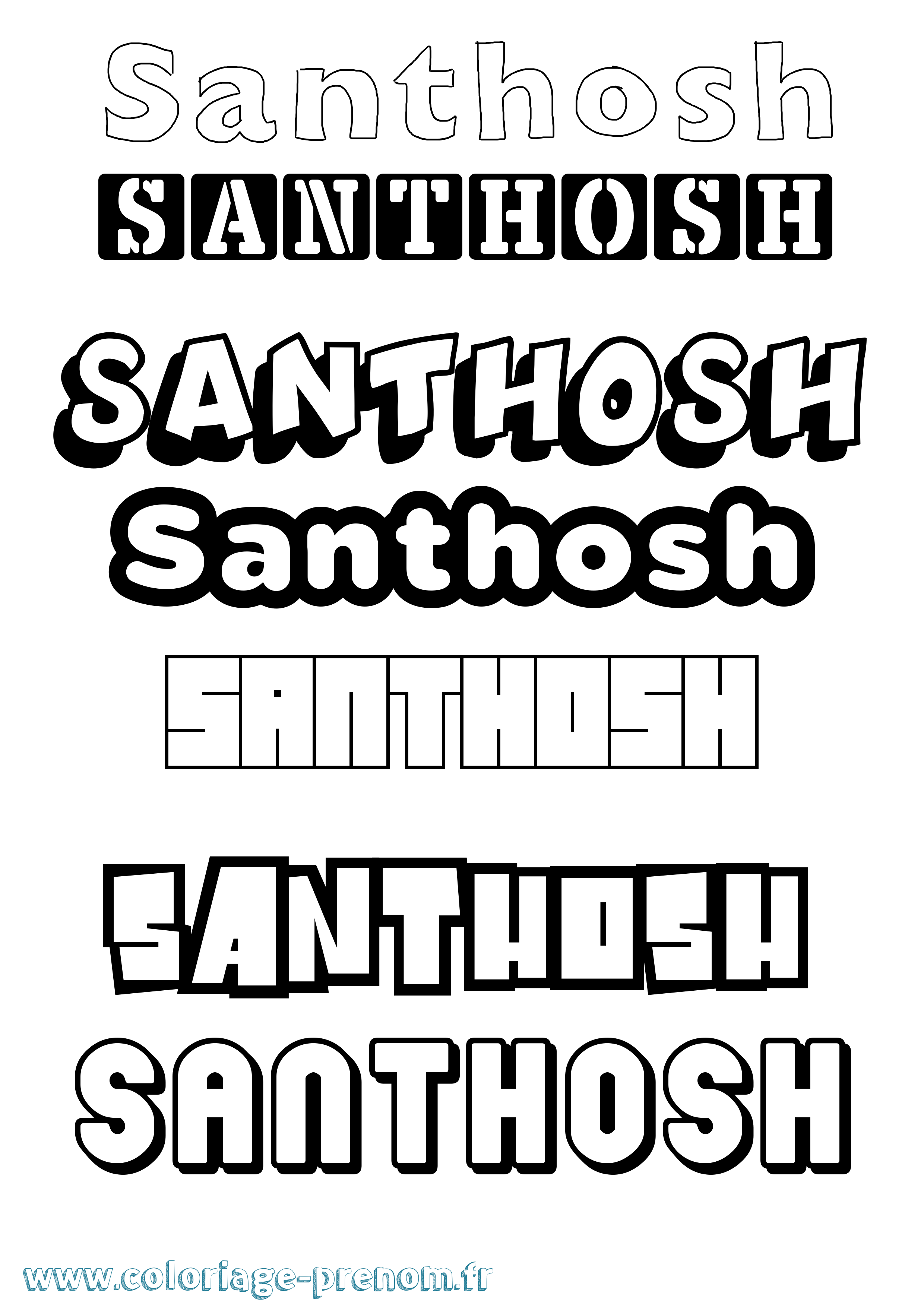 Coloriage Santhosh Simple Coloriage prénom Santhosh Simple