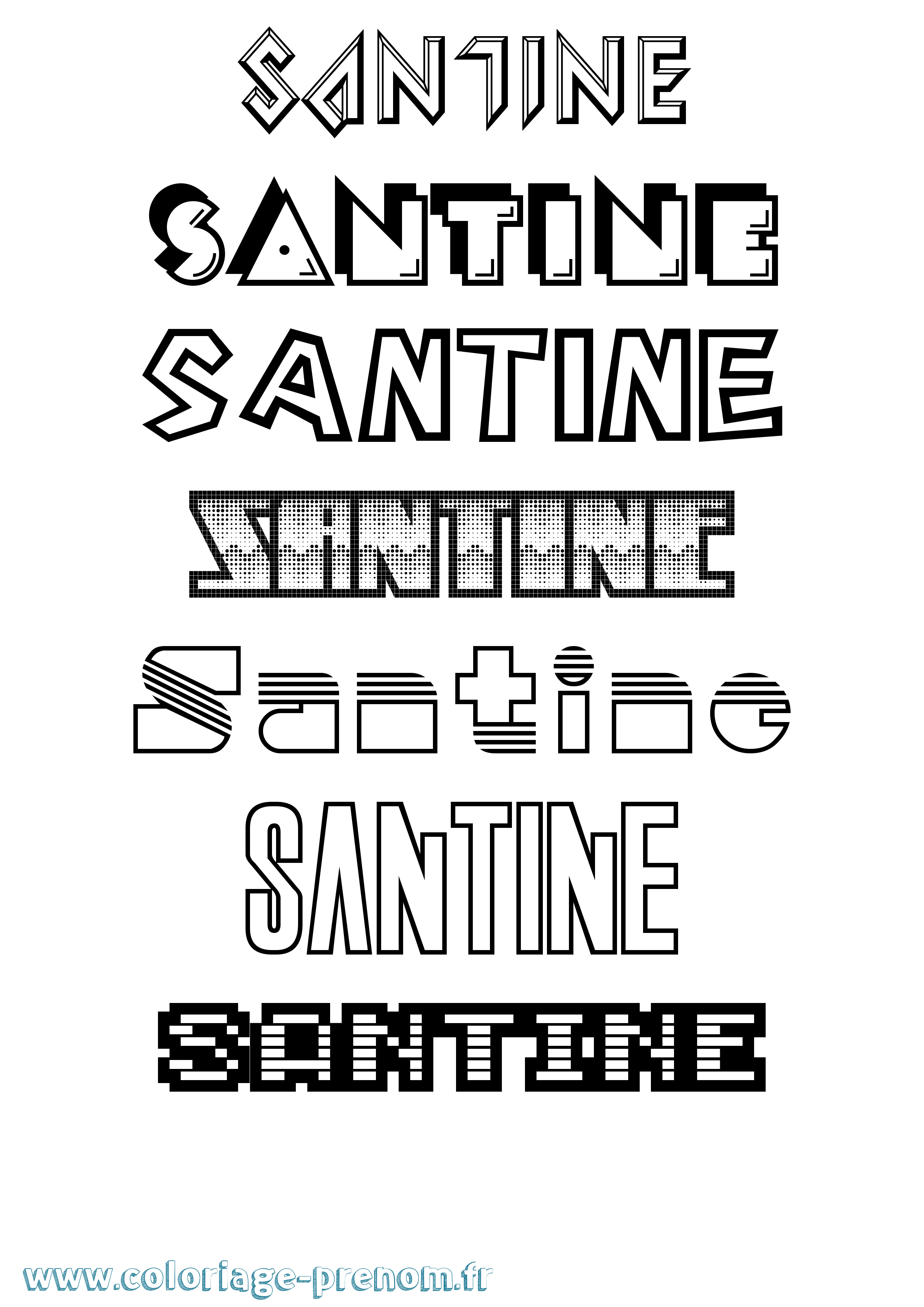 Coloriage Santine Jeux Vidéos Coloriage prénom Santine Jeux Vidéos