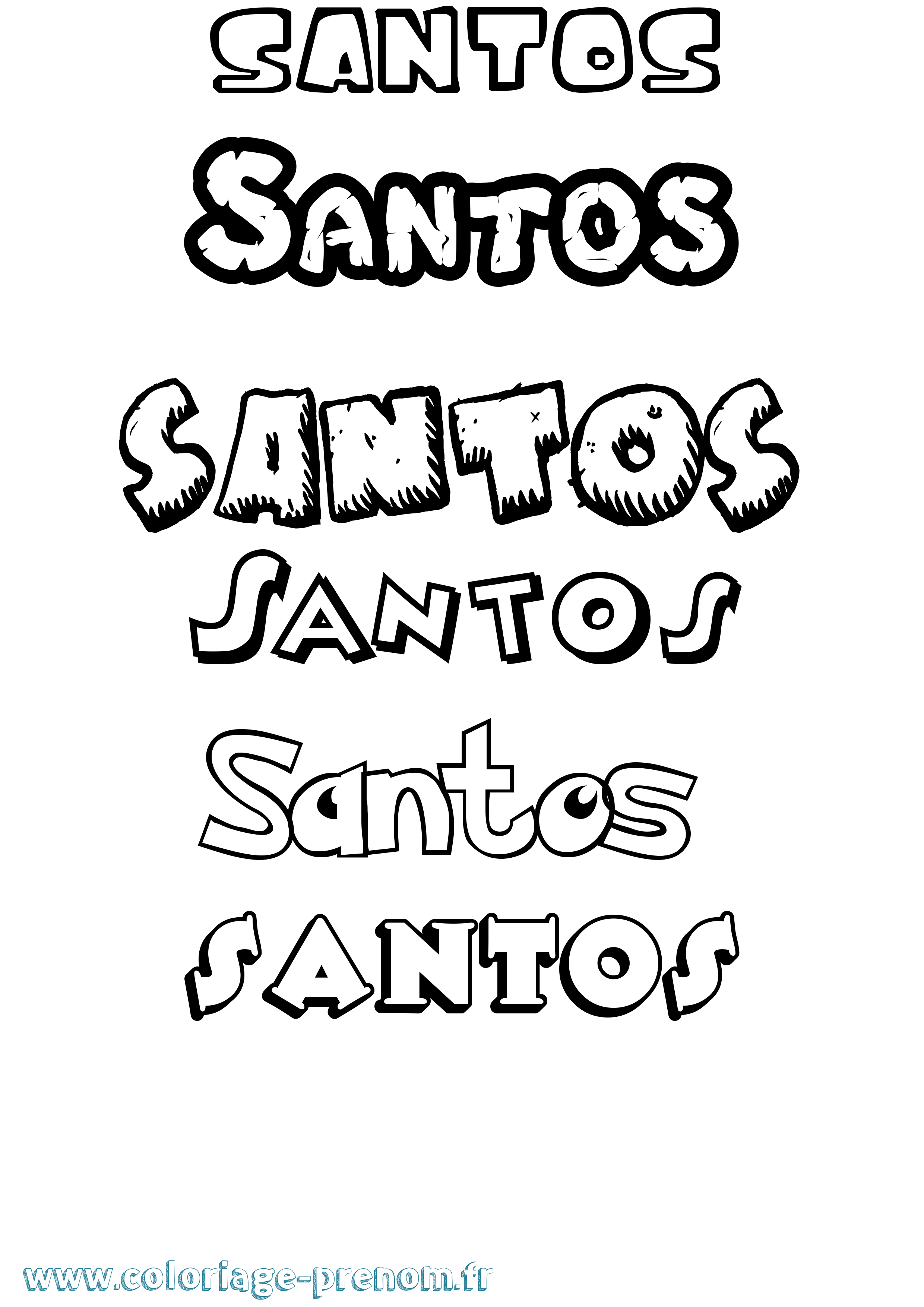Coloriage Santos Dessin Animé Coloriage prénom Santos Dessin Animé
