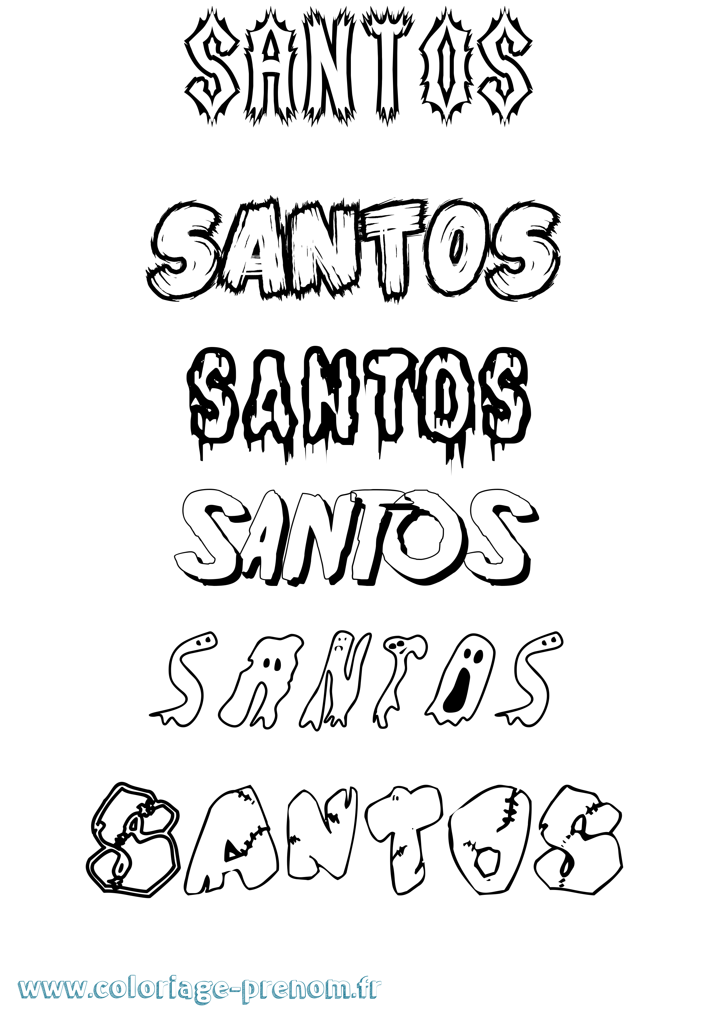 Coloriage Santos Frisson Coloriage prénom Santos Frisson