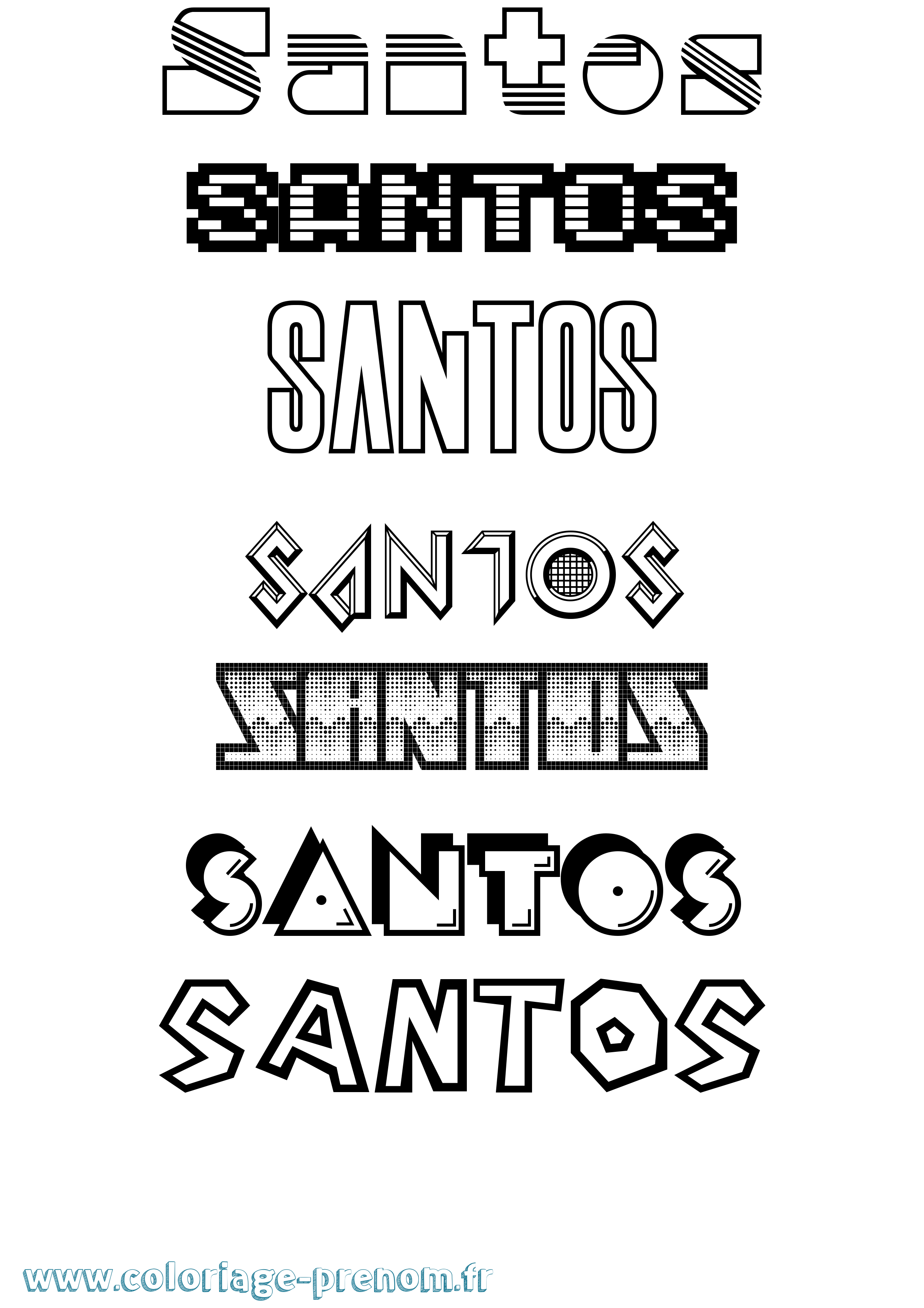Coloriage Santos Jeux Vidéos Coloriage prénom Santos Jeux Vidéos