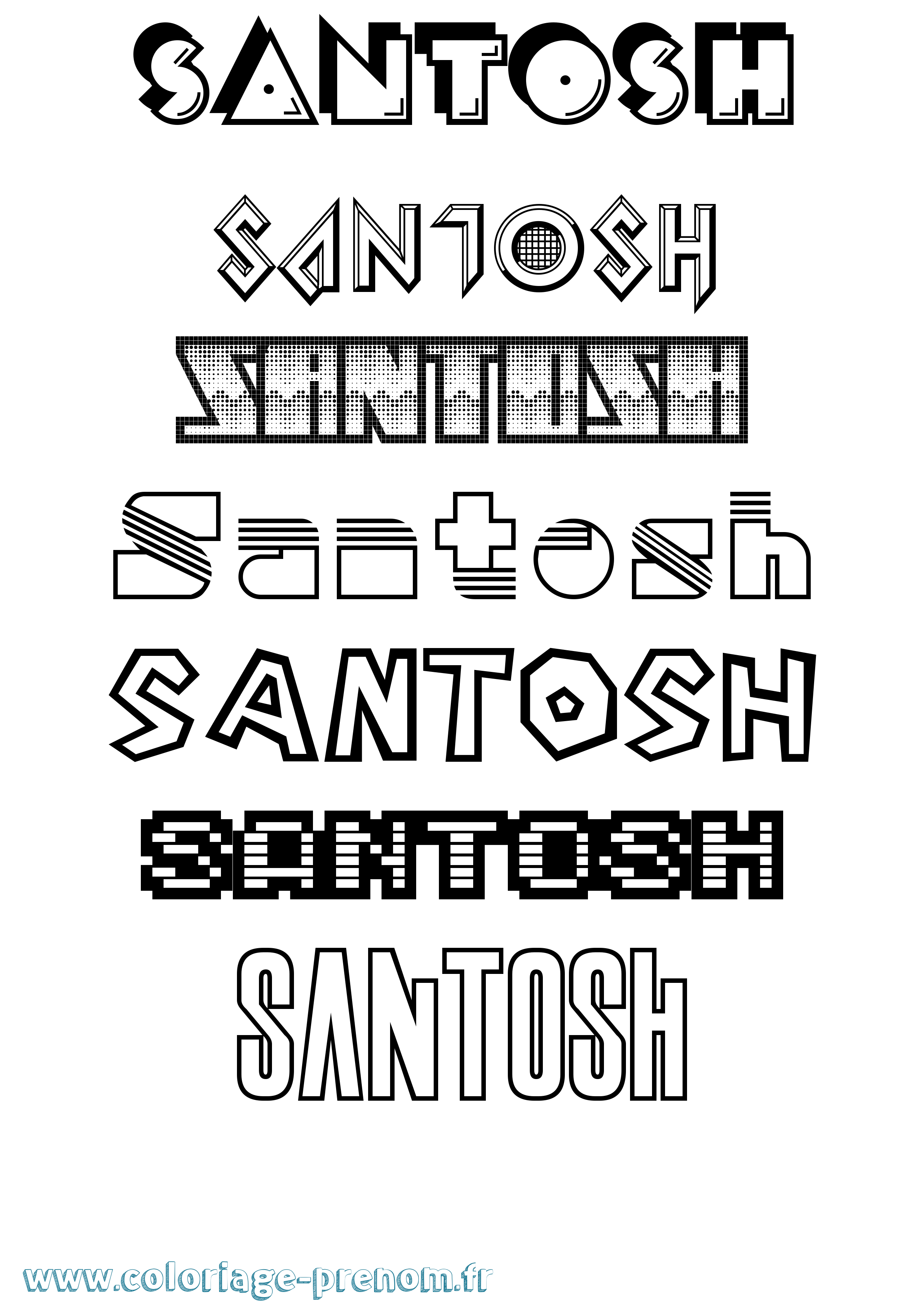 Coloriage Santosh Jeux Vidéos Coloriage prénom Santosh Jeux Vidéos