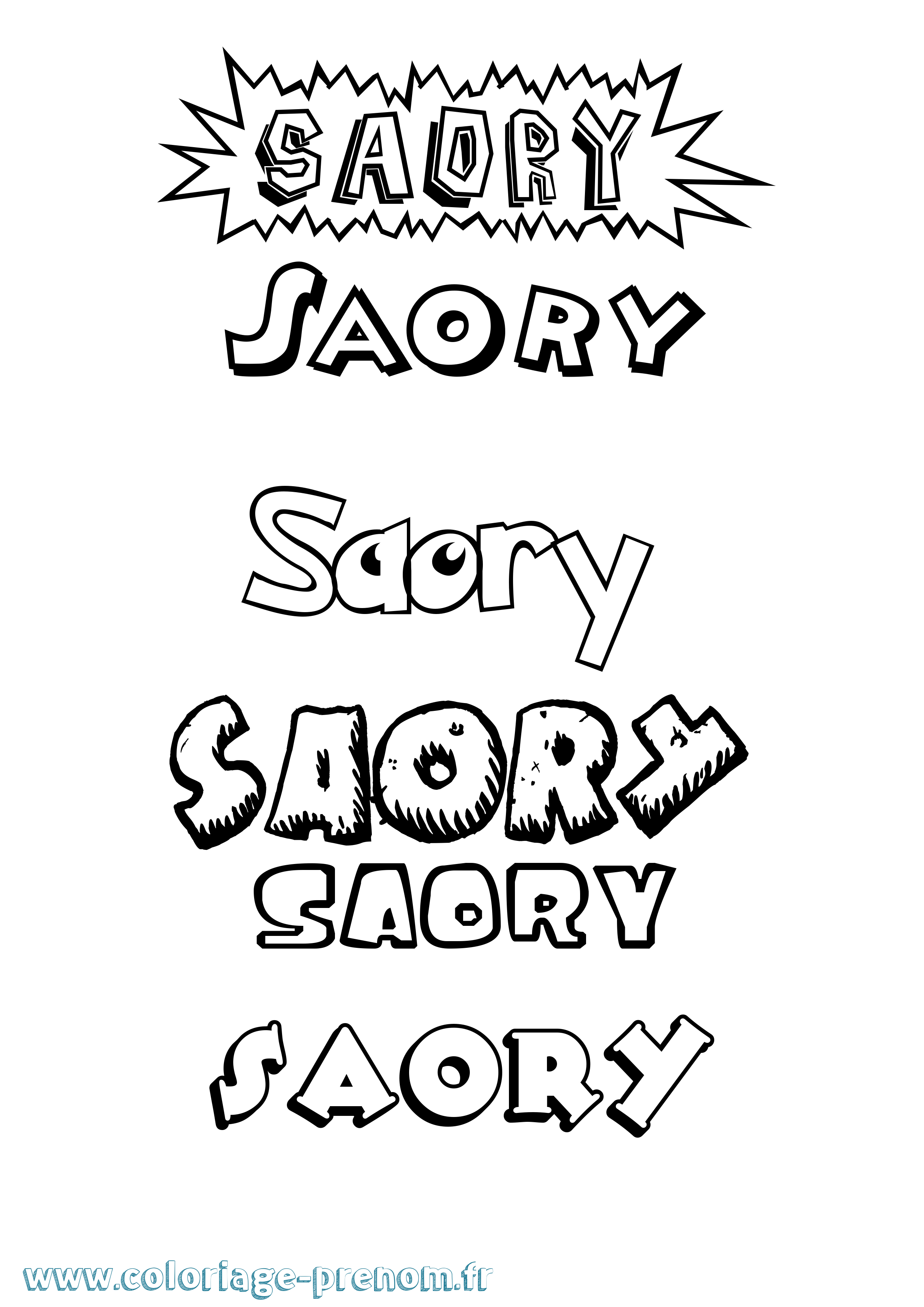 Coloriage Saory Dessin Animé Coloriage prénom Saory Dessin Animé