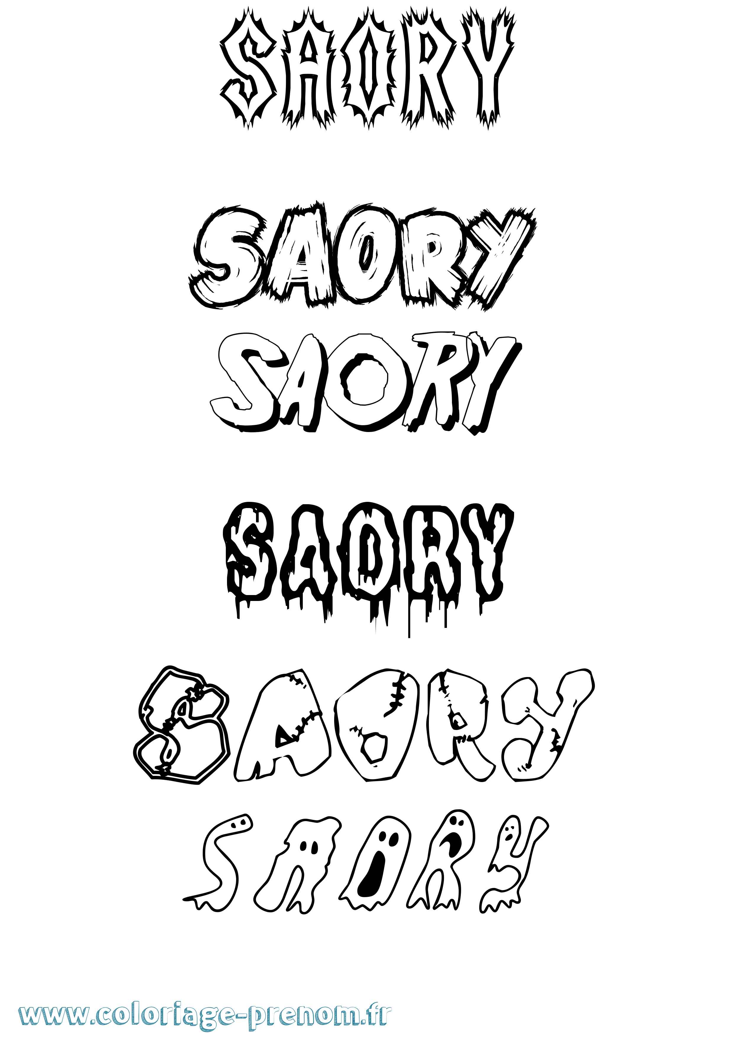 Coloriage Saory Frisson Coloriage prénom Saory Frisson
