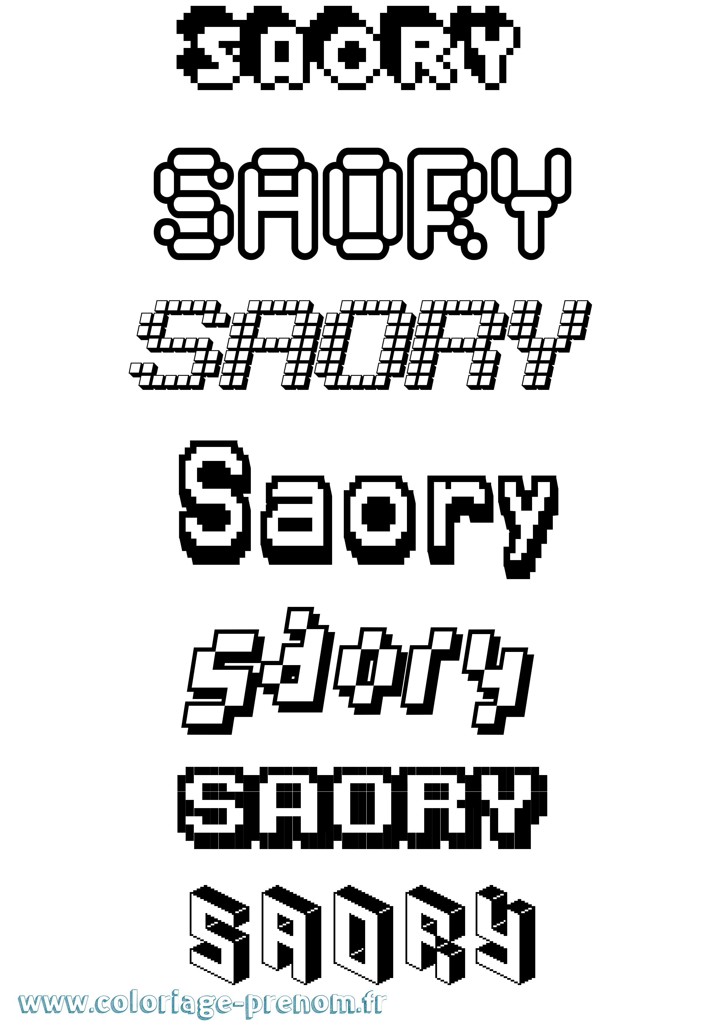 Coloriage Saory Pixel Coloriage prénom Saory Pixel