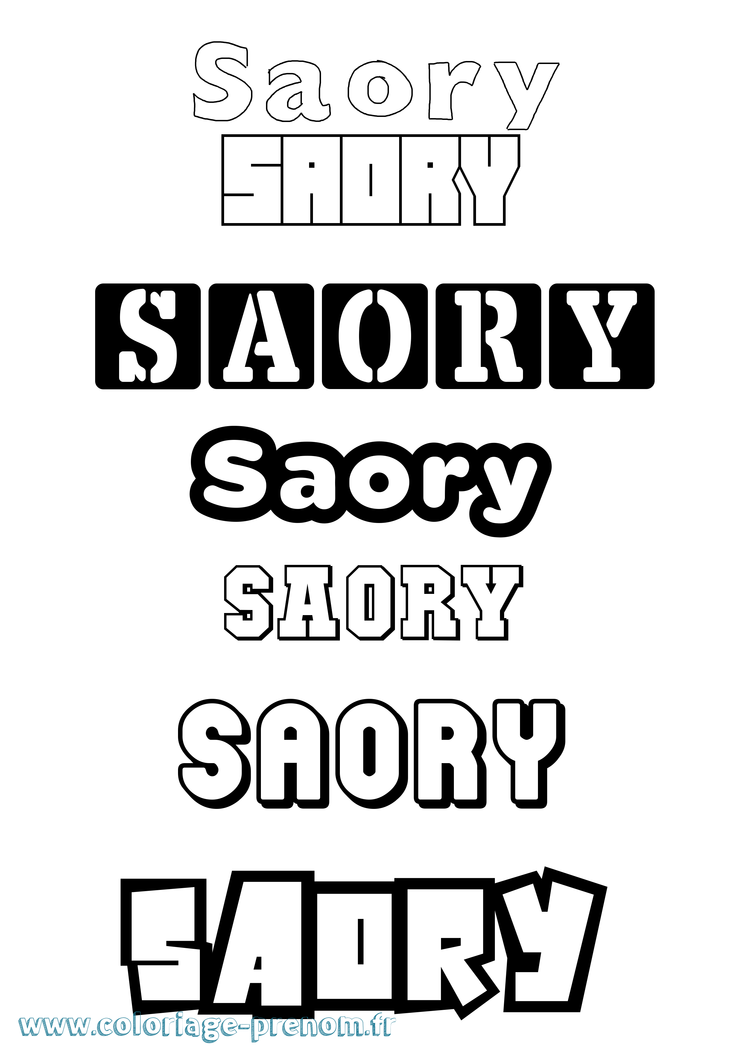 Coloriage Saory Simple Coloriage prénom Saory Simple