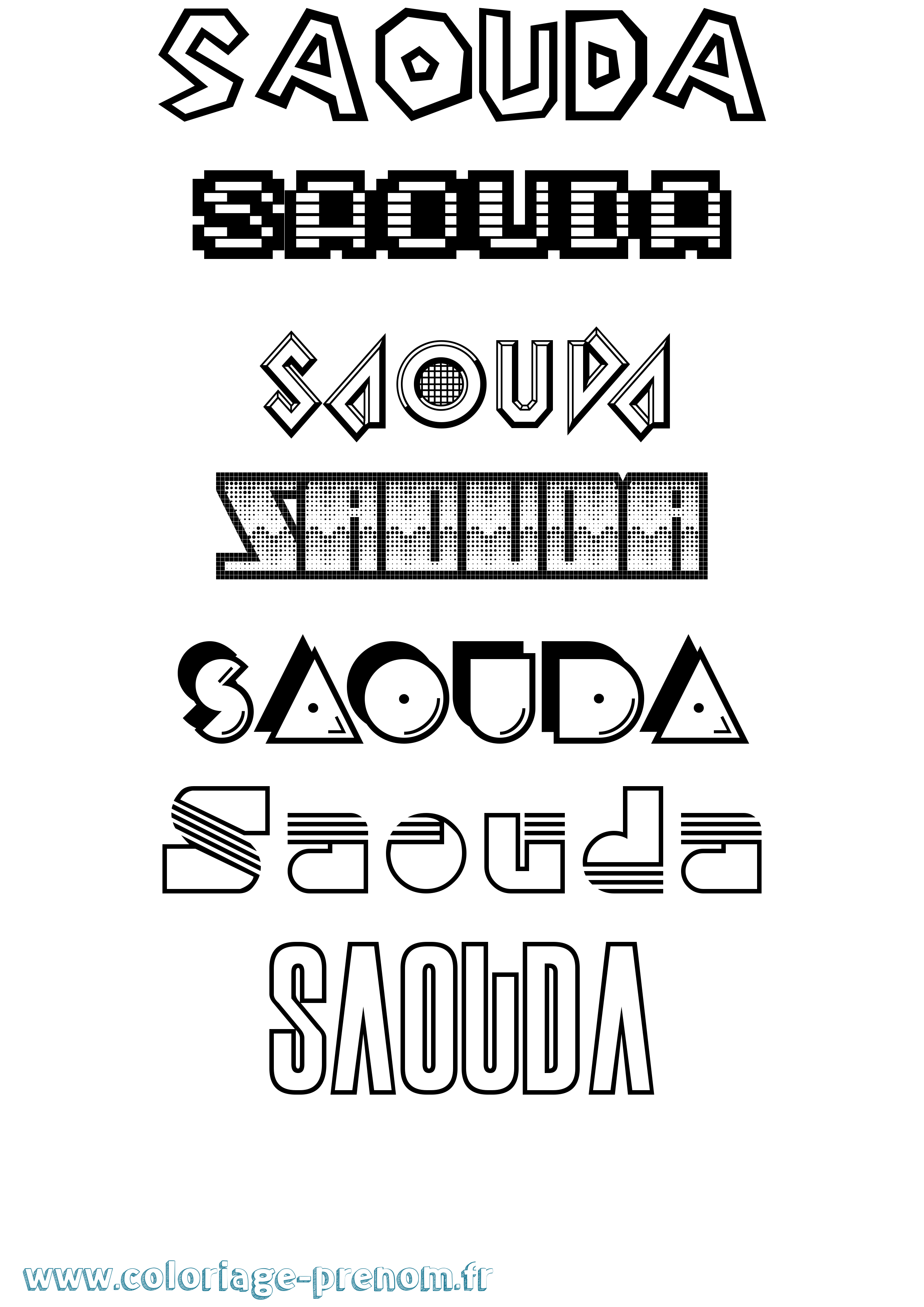 Coloriage Saouda Jeux Vidéos Coloriage prénom Saouda Jeux Vidéos