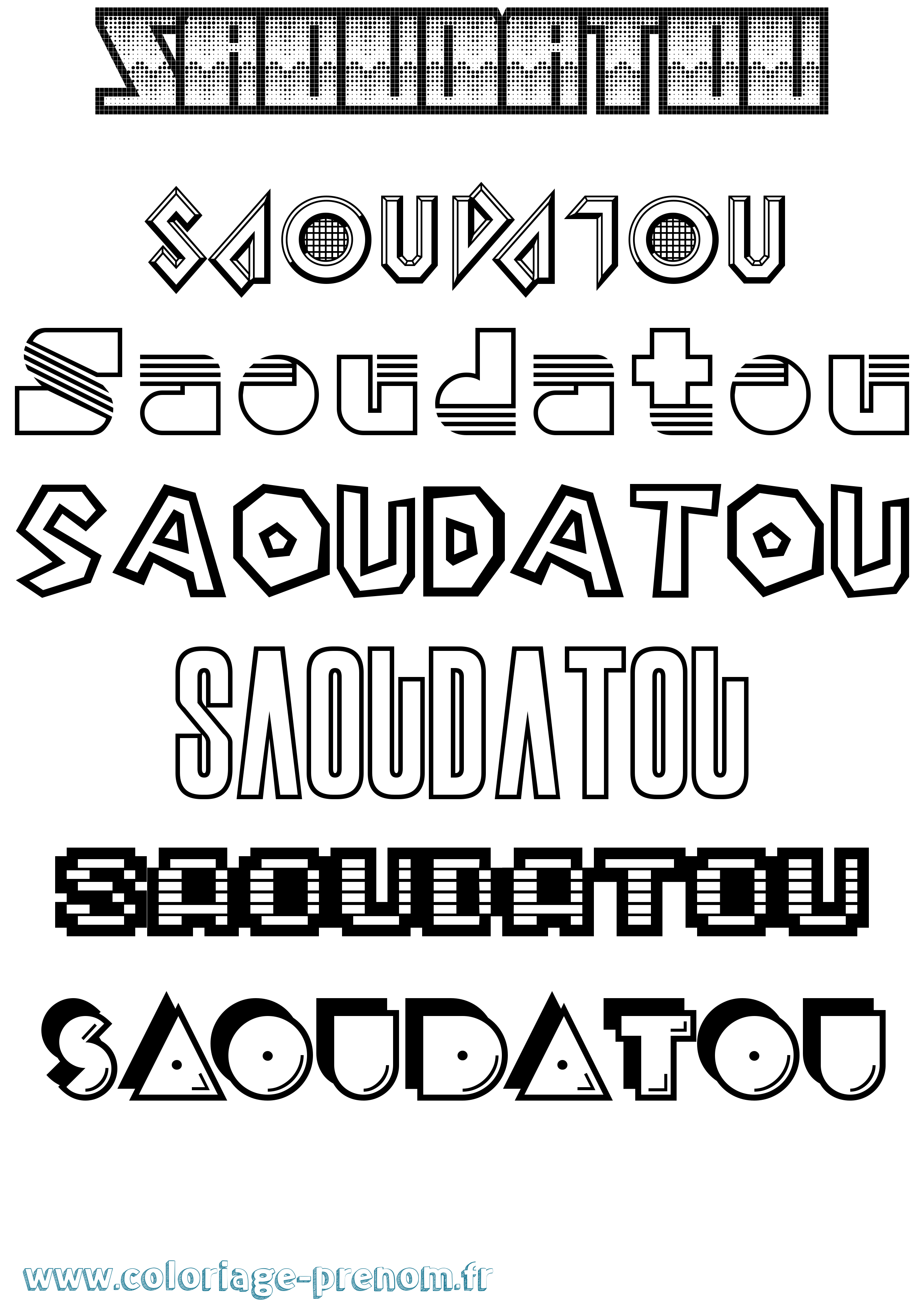 Coloriage Saoudatou Jeux Vidéos Coloriage prénom Saoudatou Jeux Vidéos