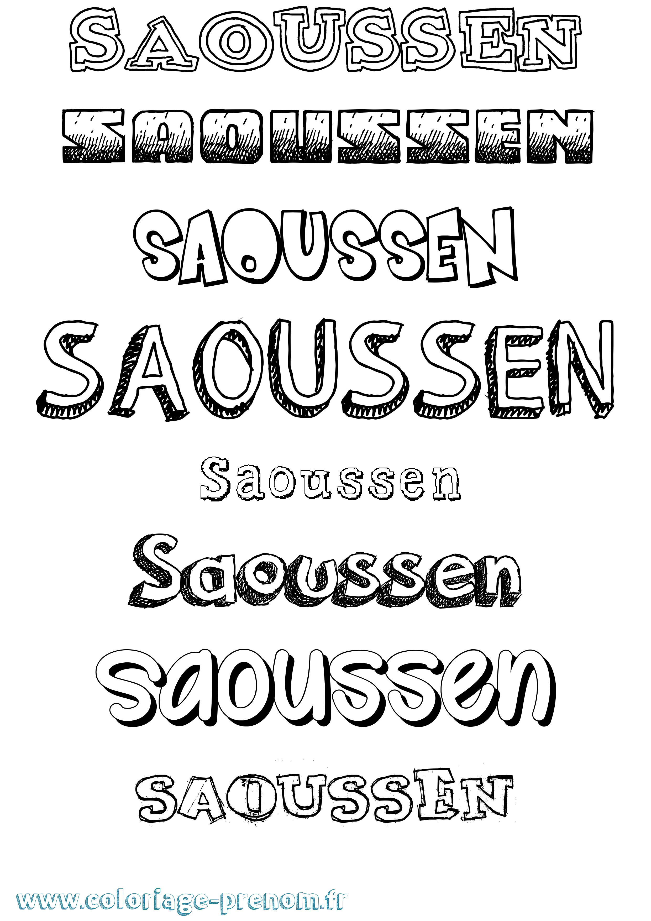 Coloriage Saoussen Dessiné Coloriage prénom Saoussen Dessiné