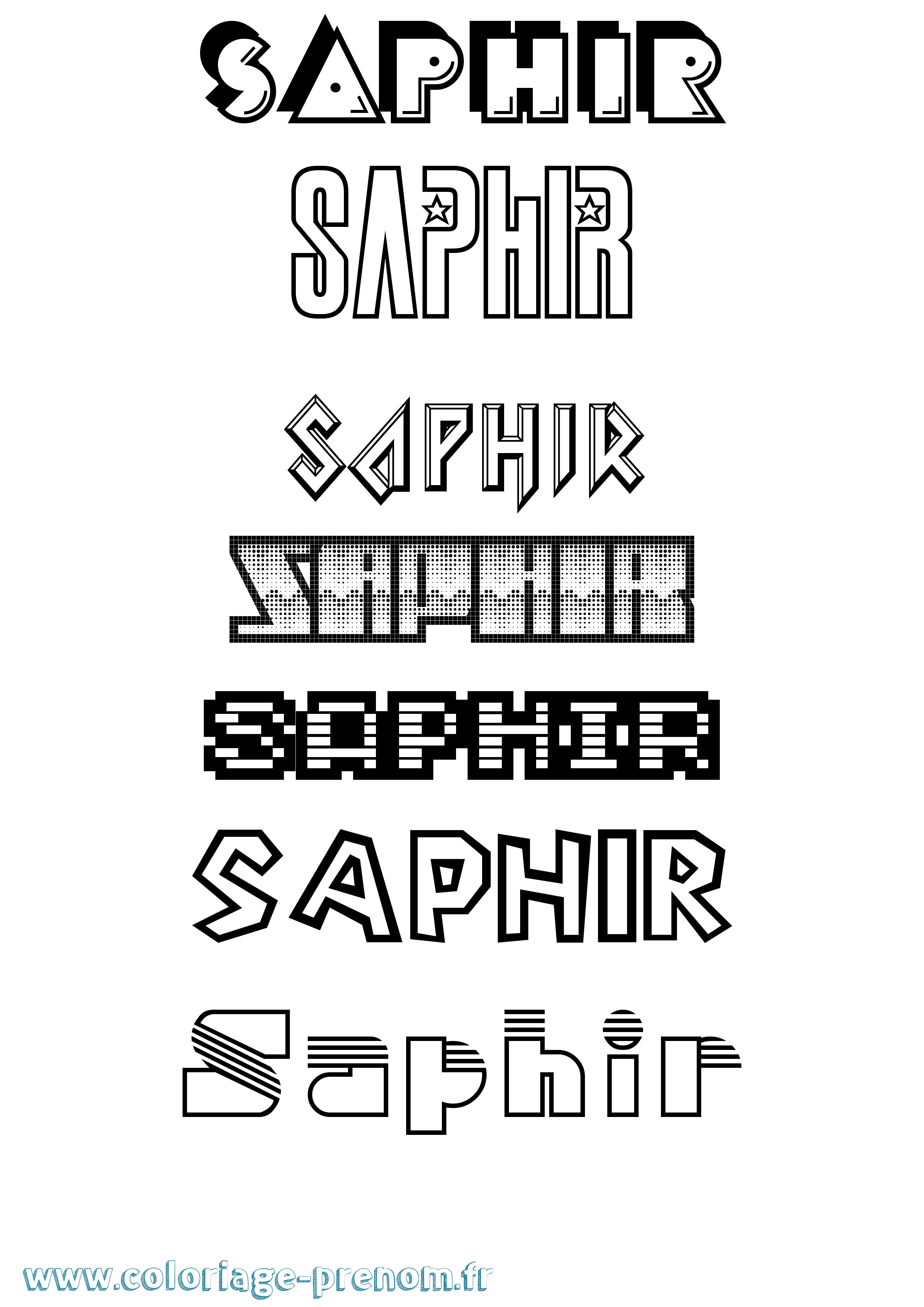 Coloriage Saphir Jeux Vidéos Coloriage prénom Saphir Jeux Vidéos