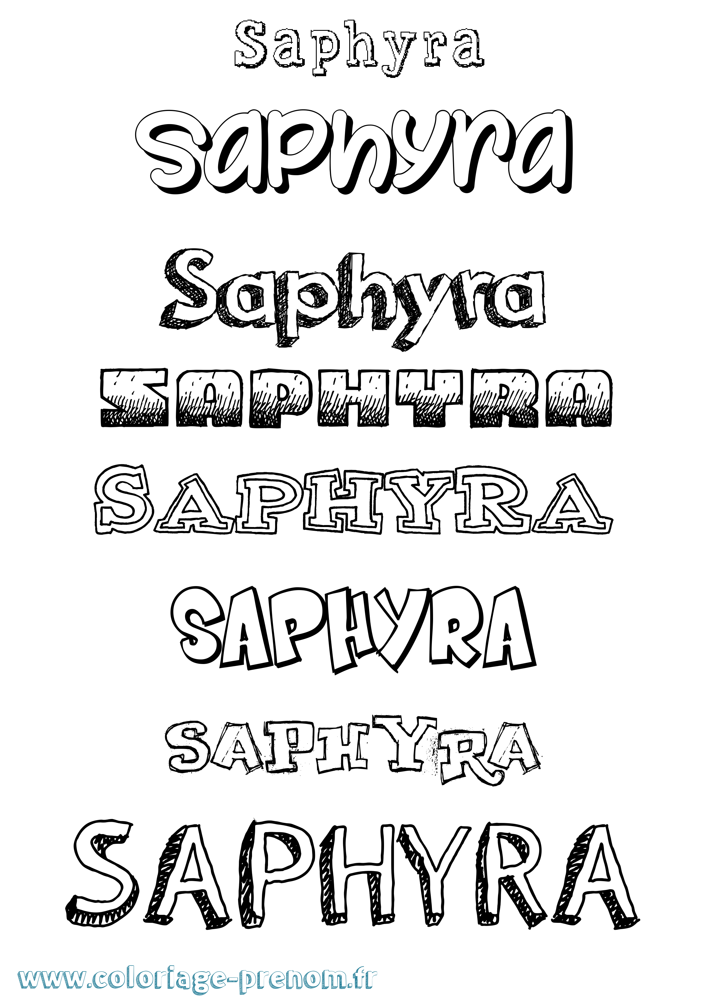 Coloriage Saphyra Dessiné Coloriage prénom Saphyra Dessiné
