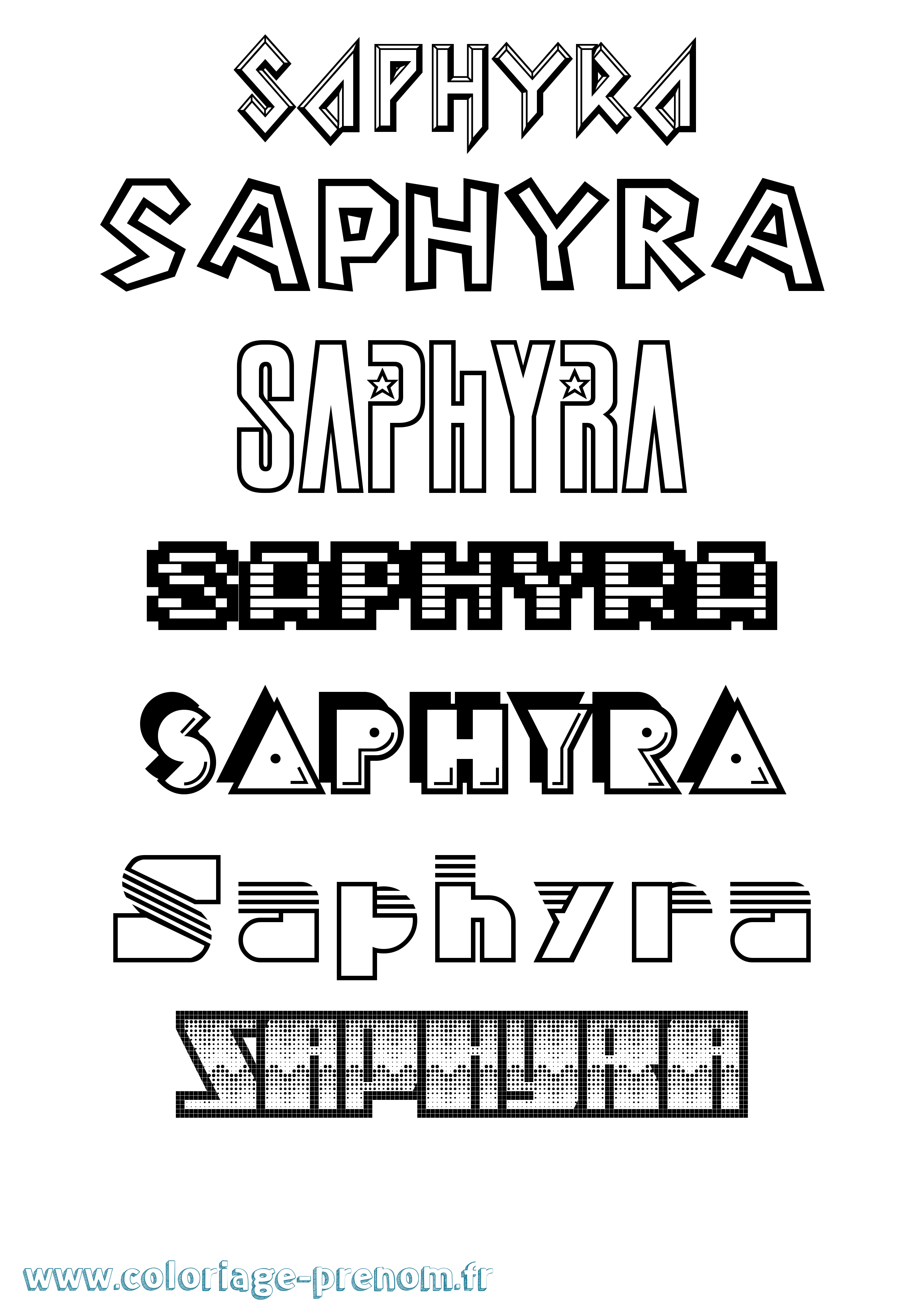 Coloriage Saphyra Jeux Vidéos Coloriage prénom Saphyra Jeux Vidéos