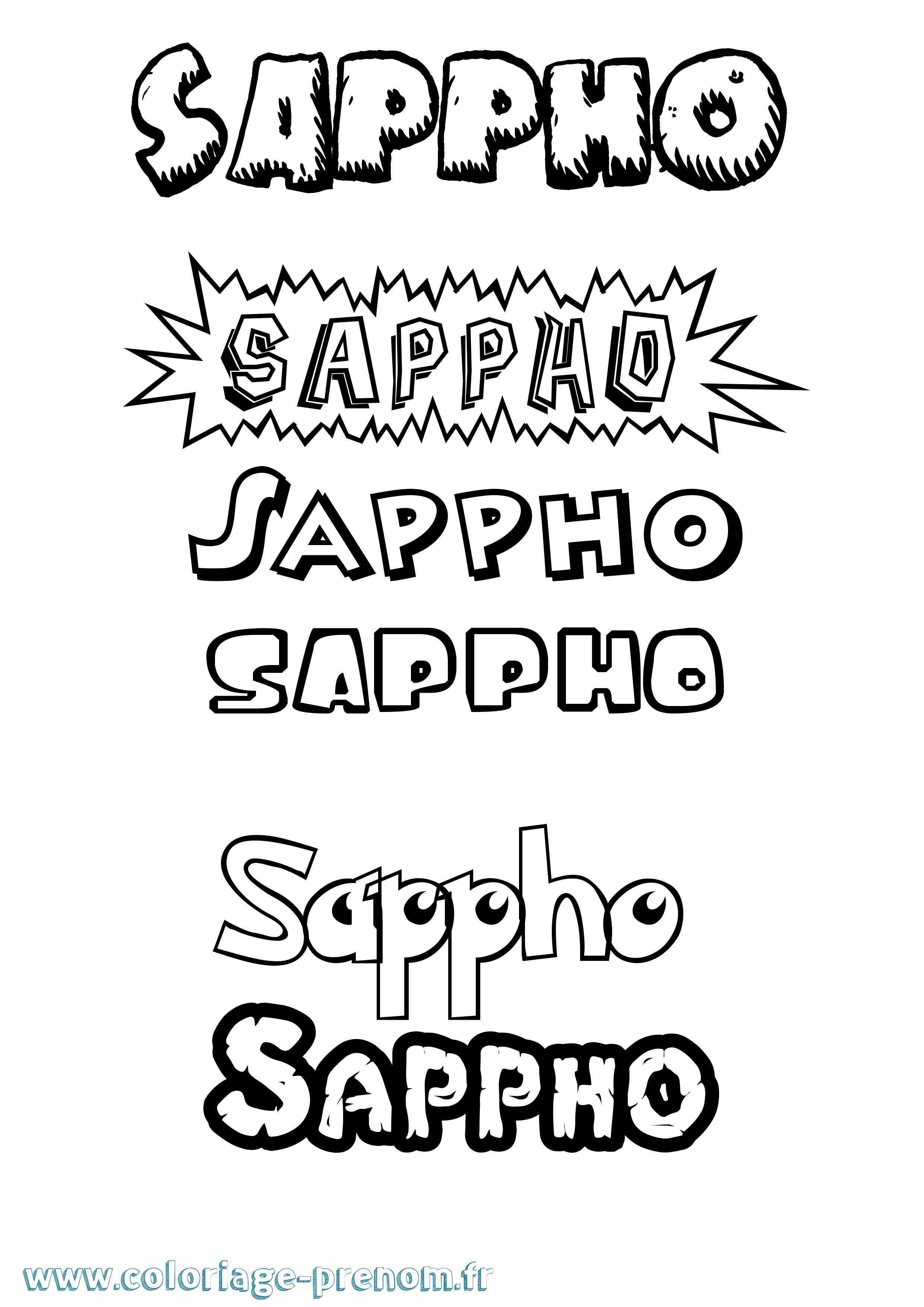 Coloriage Sappho Dessin Animé Coloriage prénom Sappho Dessin Animé