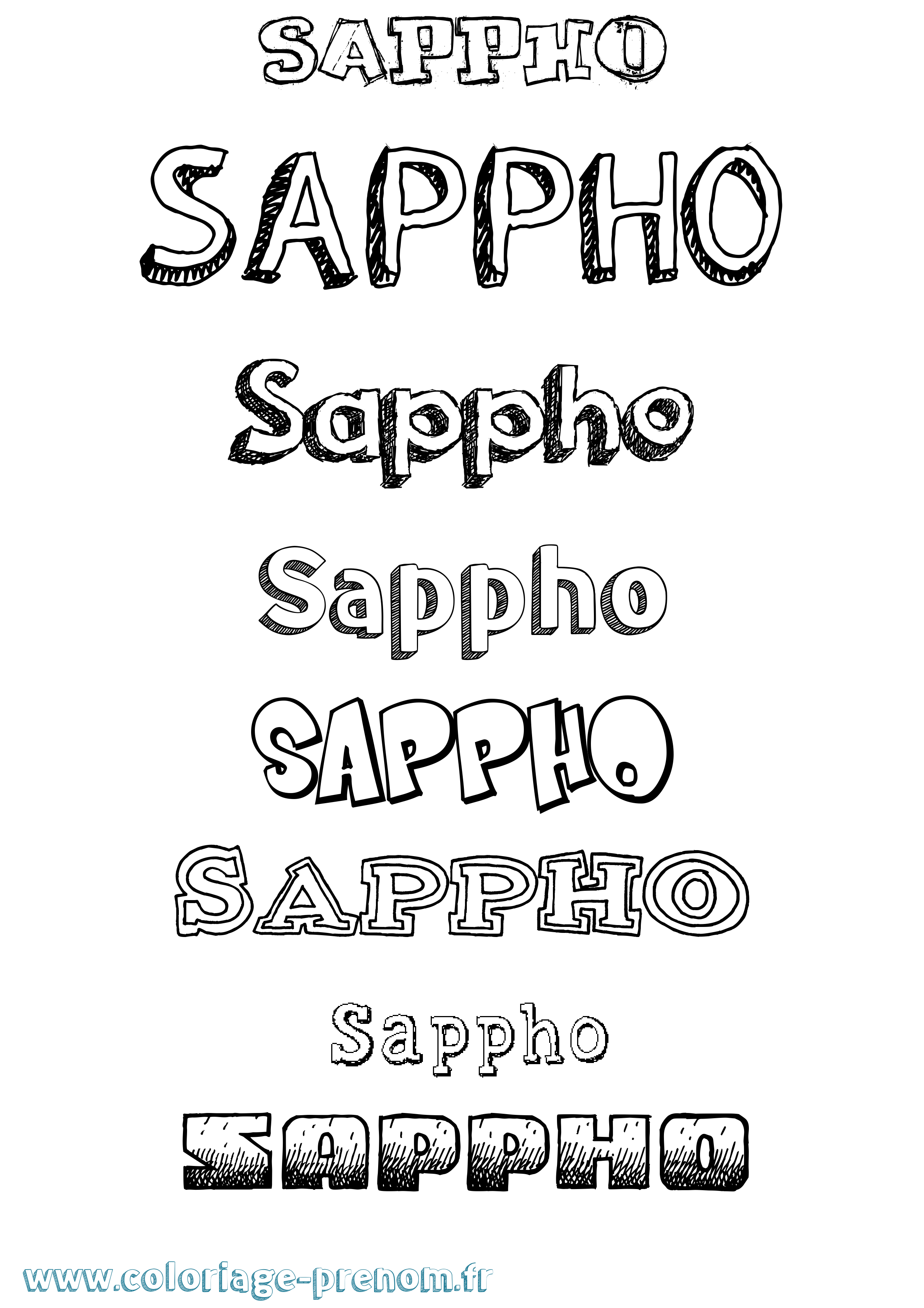Coloriage Sappho Dessiné Coloriage prénom Sappho Dessiné