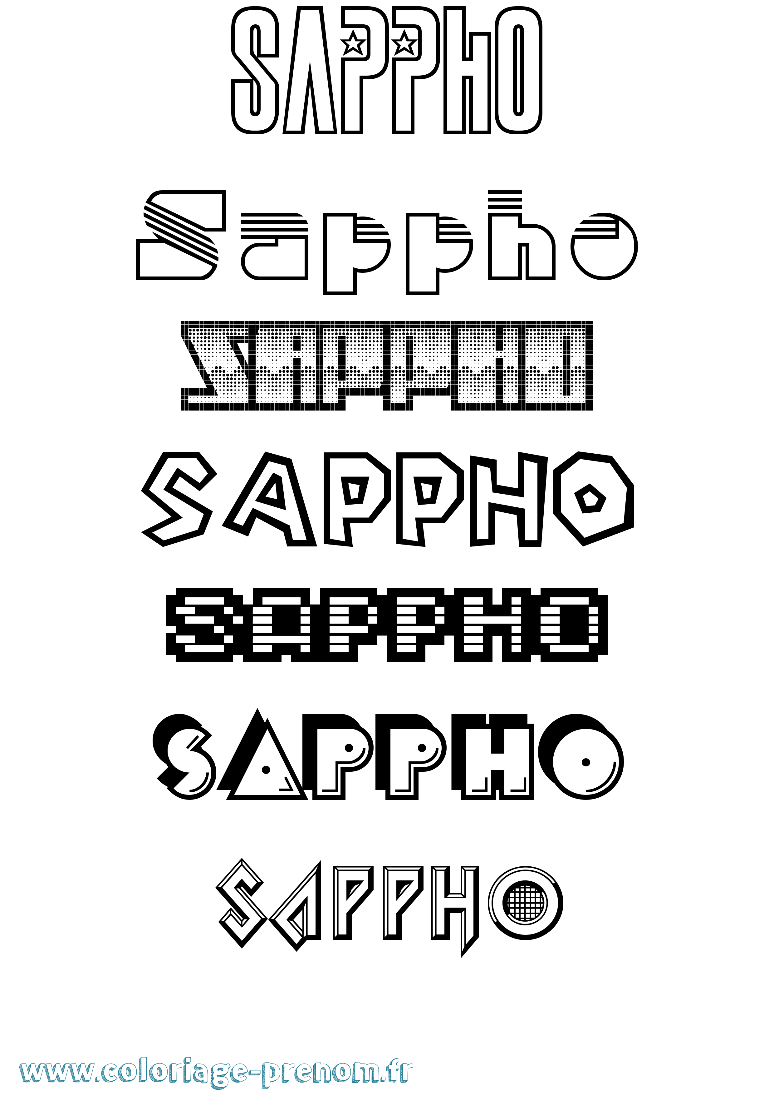 Coloriage Sappho Jeux Vidéos Coloriage prénom Sappho Jeux Vidéos
