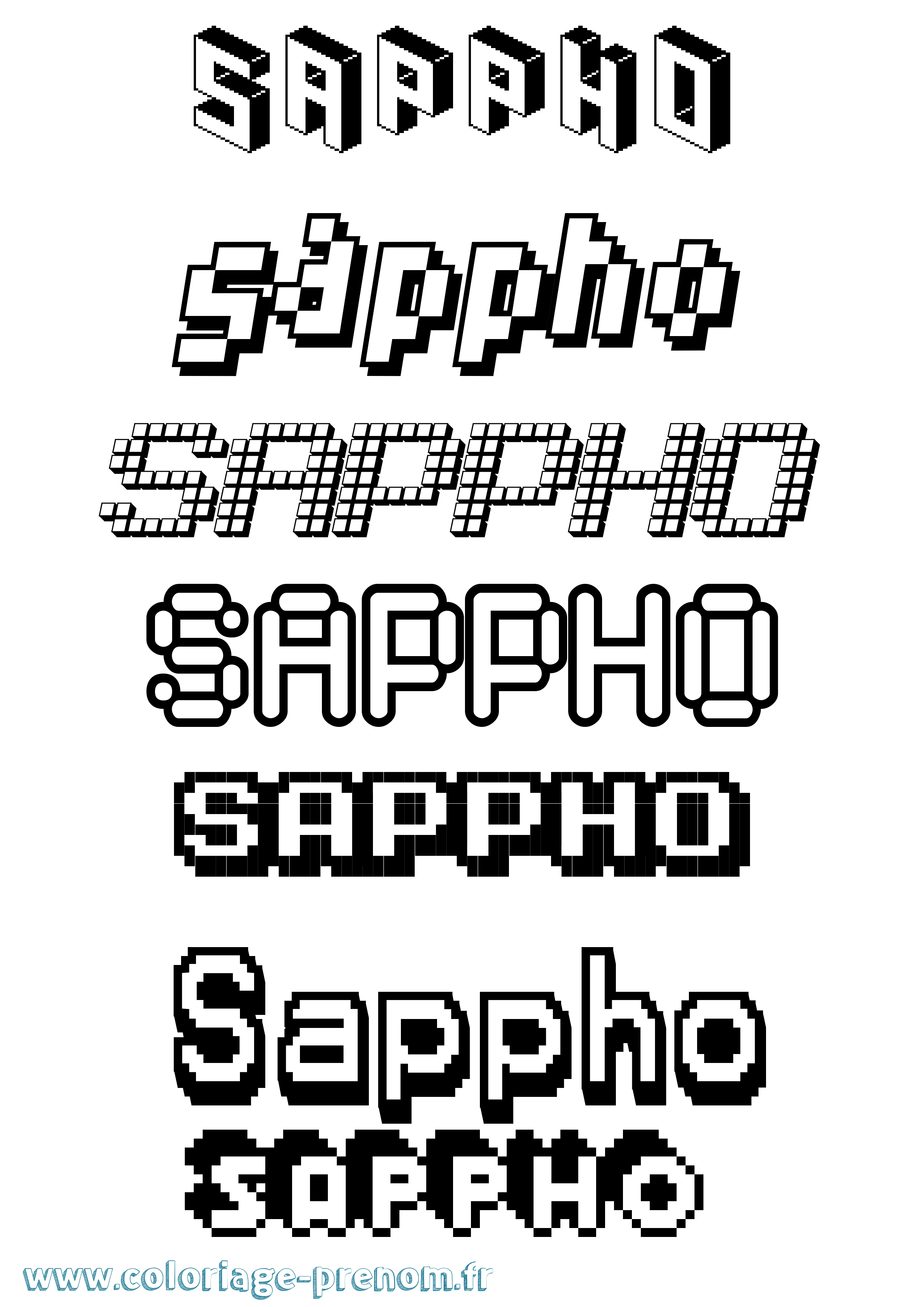 Coloriage Sappho Pixel Coloriage prénom Sappho Pixel