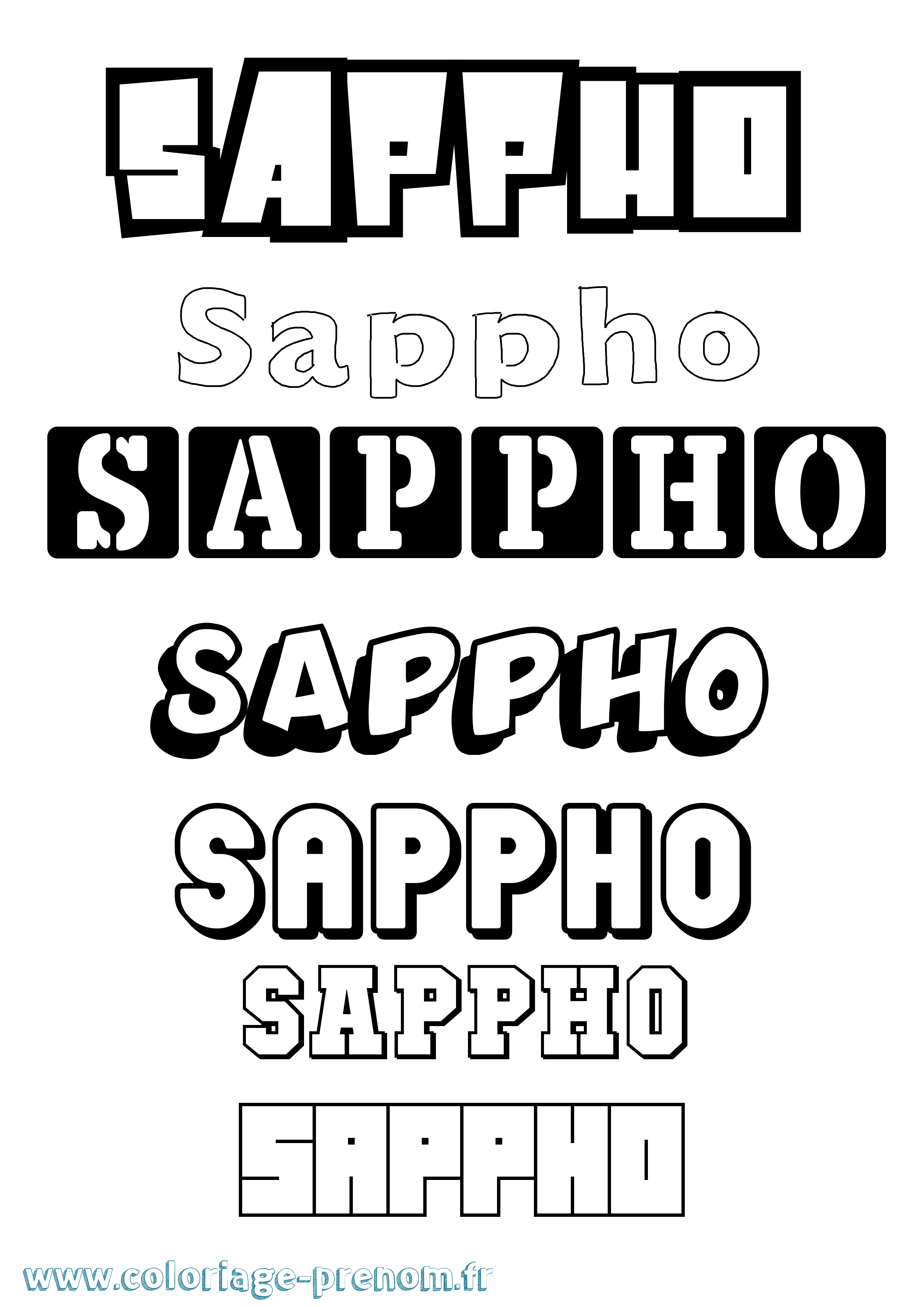 Coloriage Sappho Simple Coloriage prénom Sappho Simple
