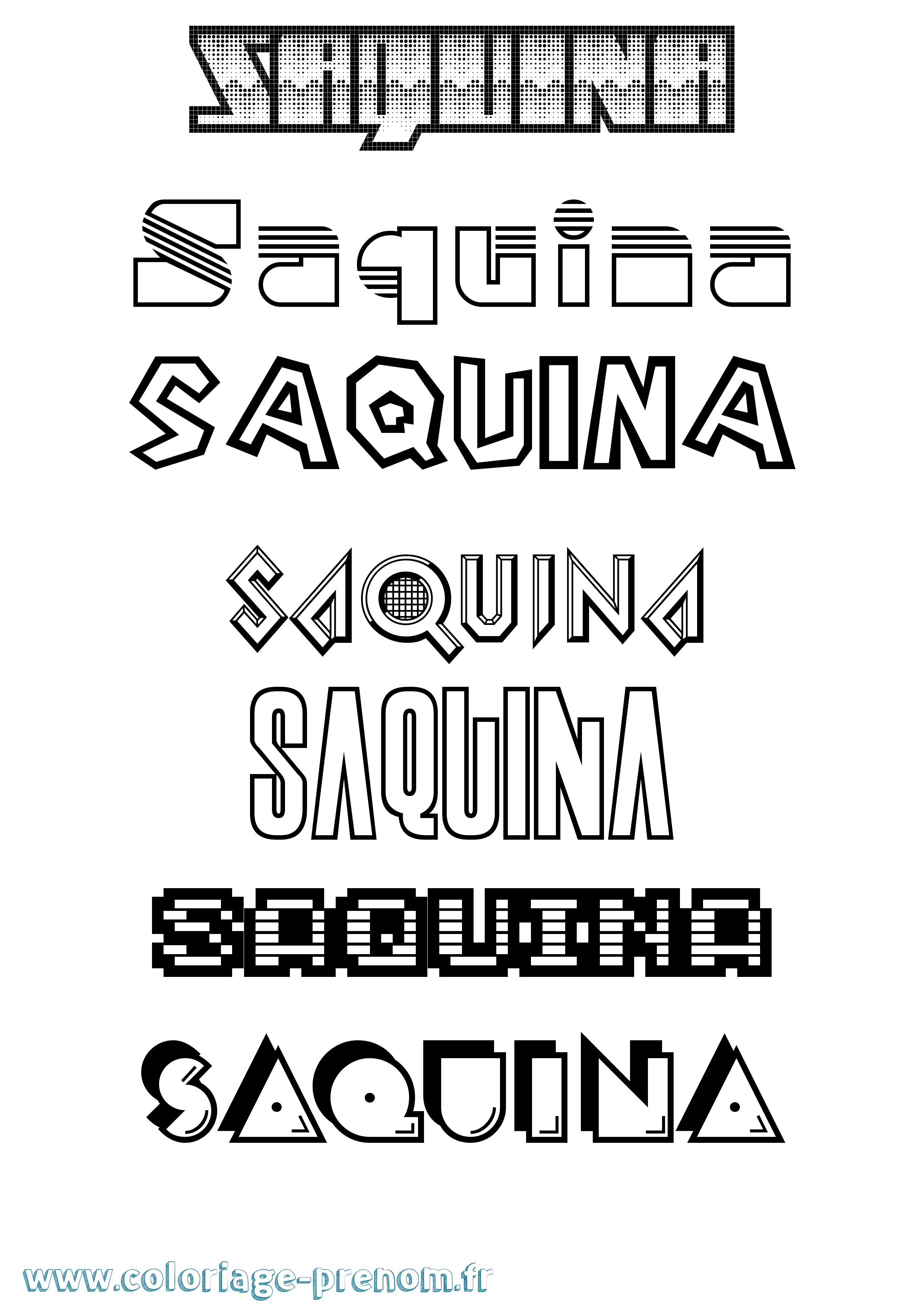 Coloriage Saquina Jeux Vidéos Coloriage prénom Saquina Jeux Vidéos